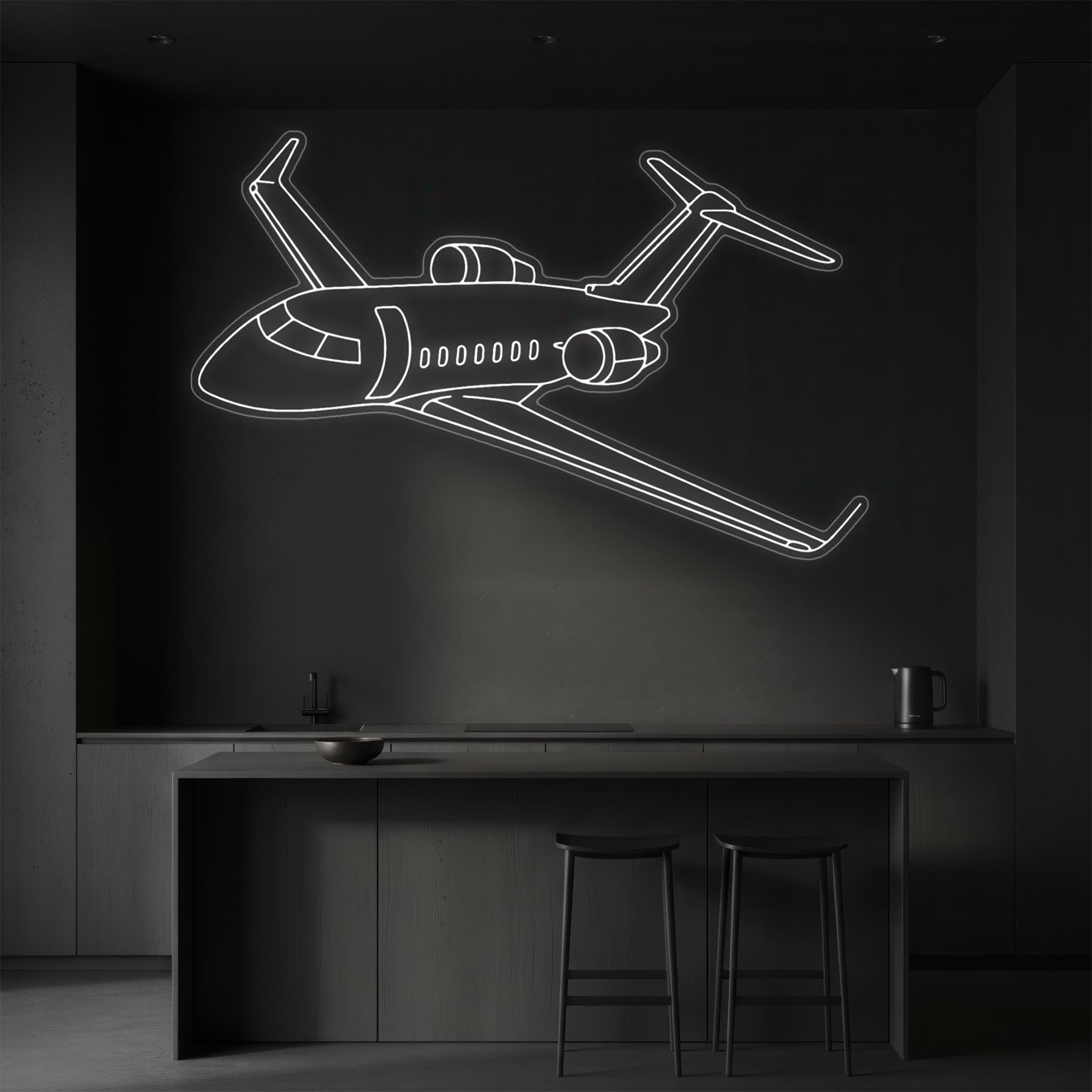 Challenger 350 2021 Angle Neon Silhouette