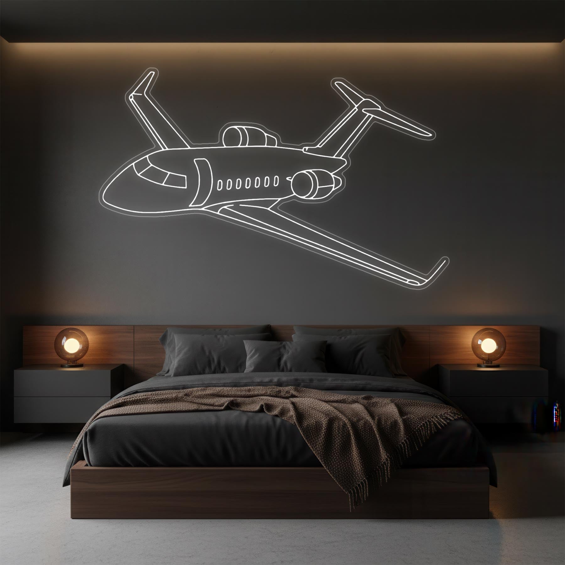 Challenger 350 2021 Angle Neon Silhouette