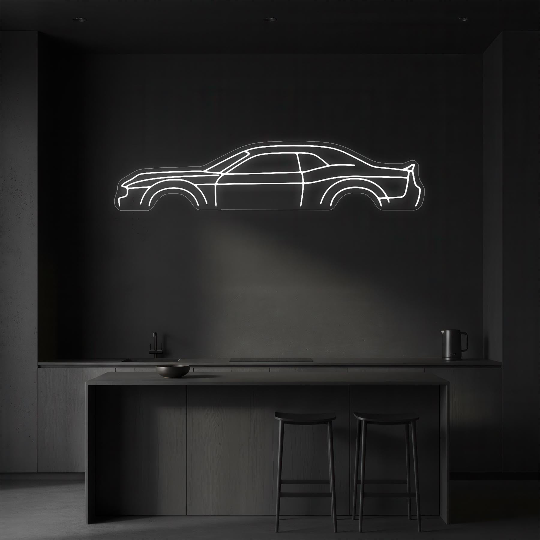 Challenger Hellcat 2020 Neon Silhouette