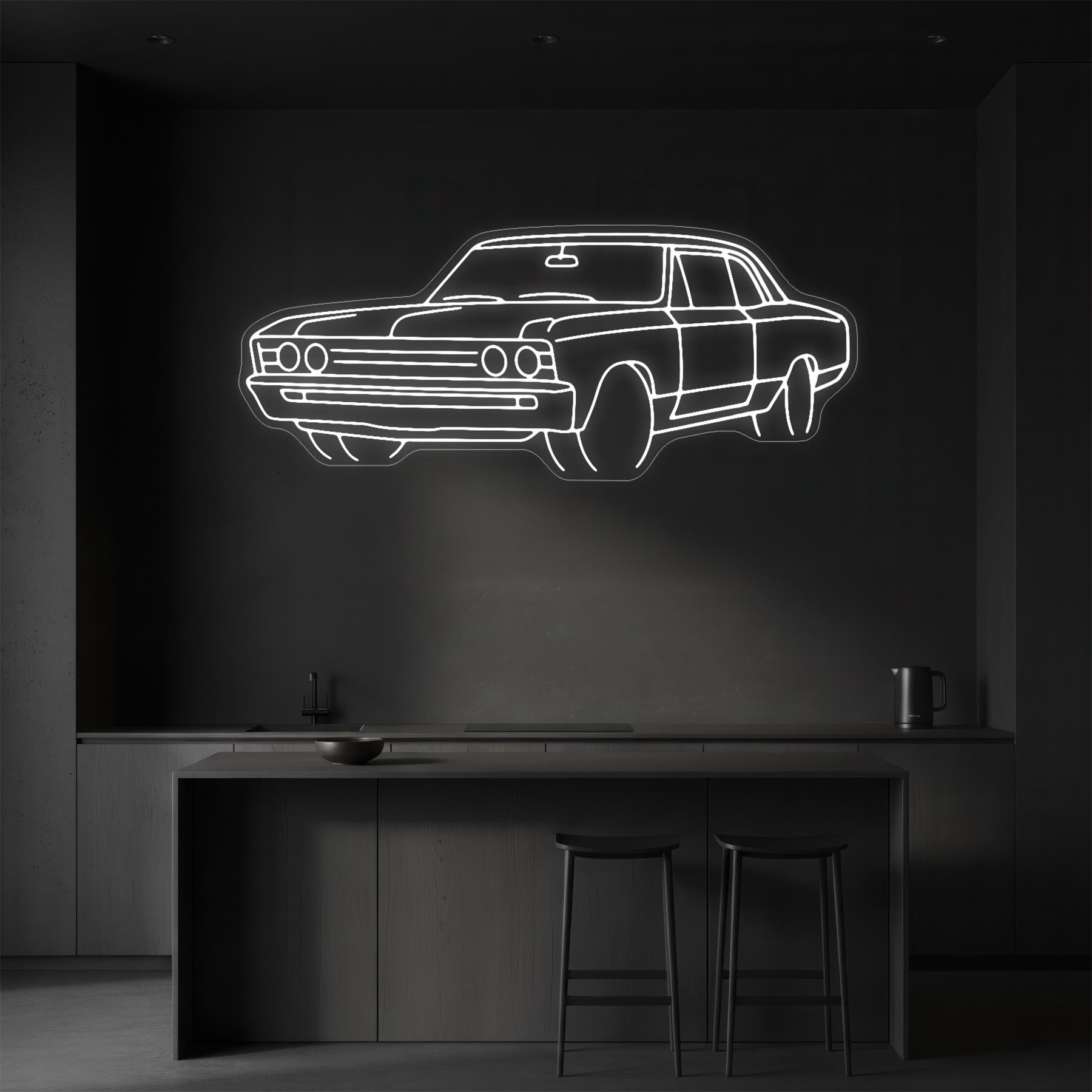 Chevelle 1967 Angle Neon Silhouette