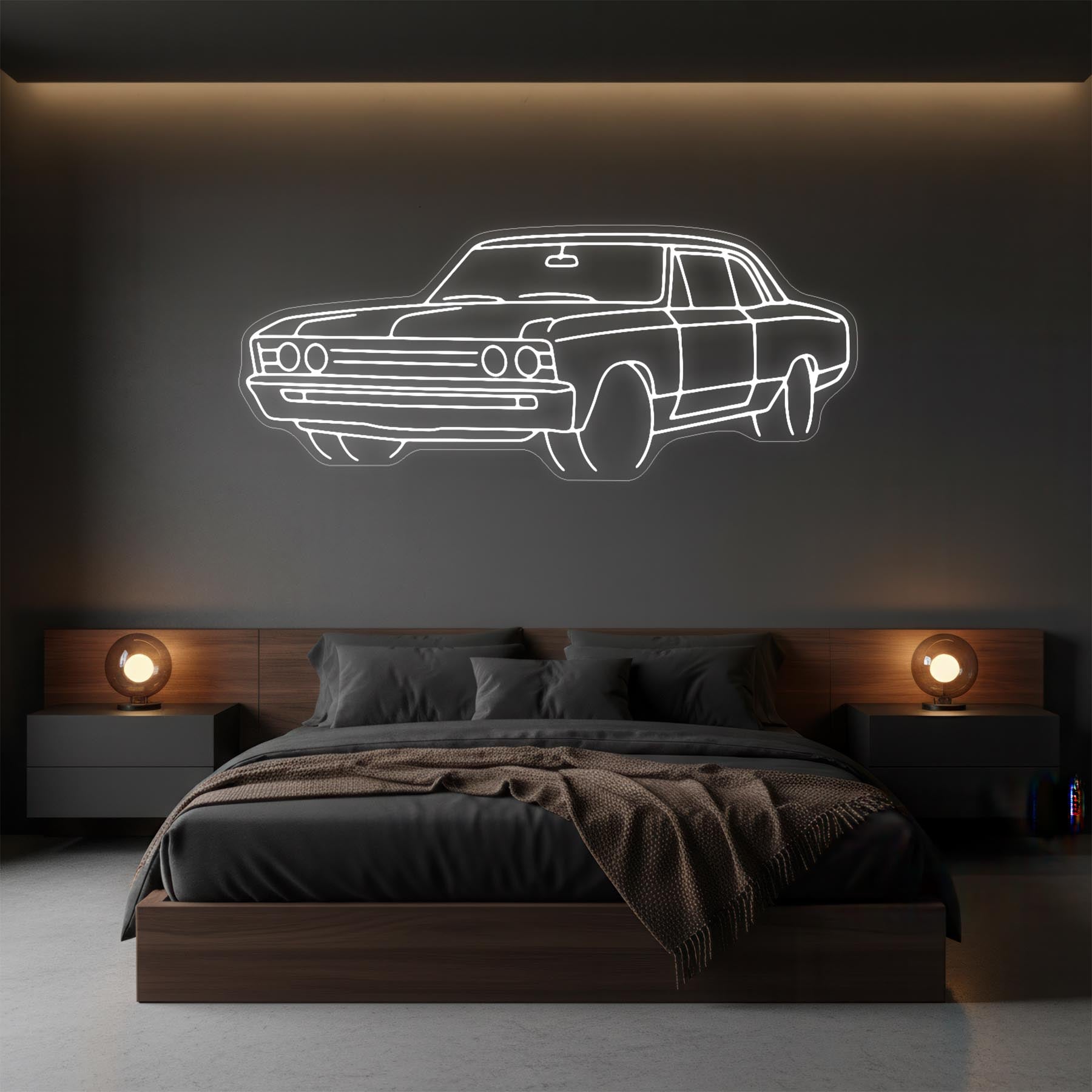 Chevelle 1967 Angle Neon Silhouette