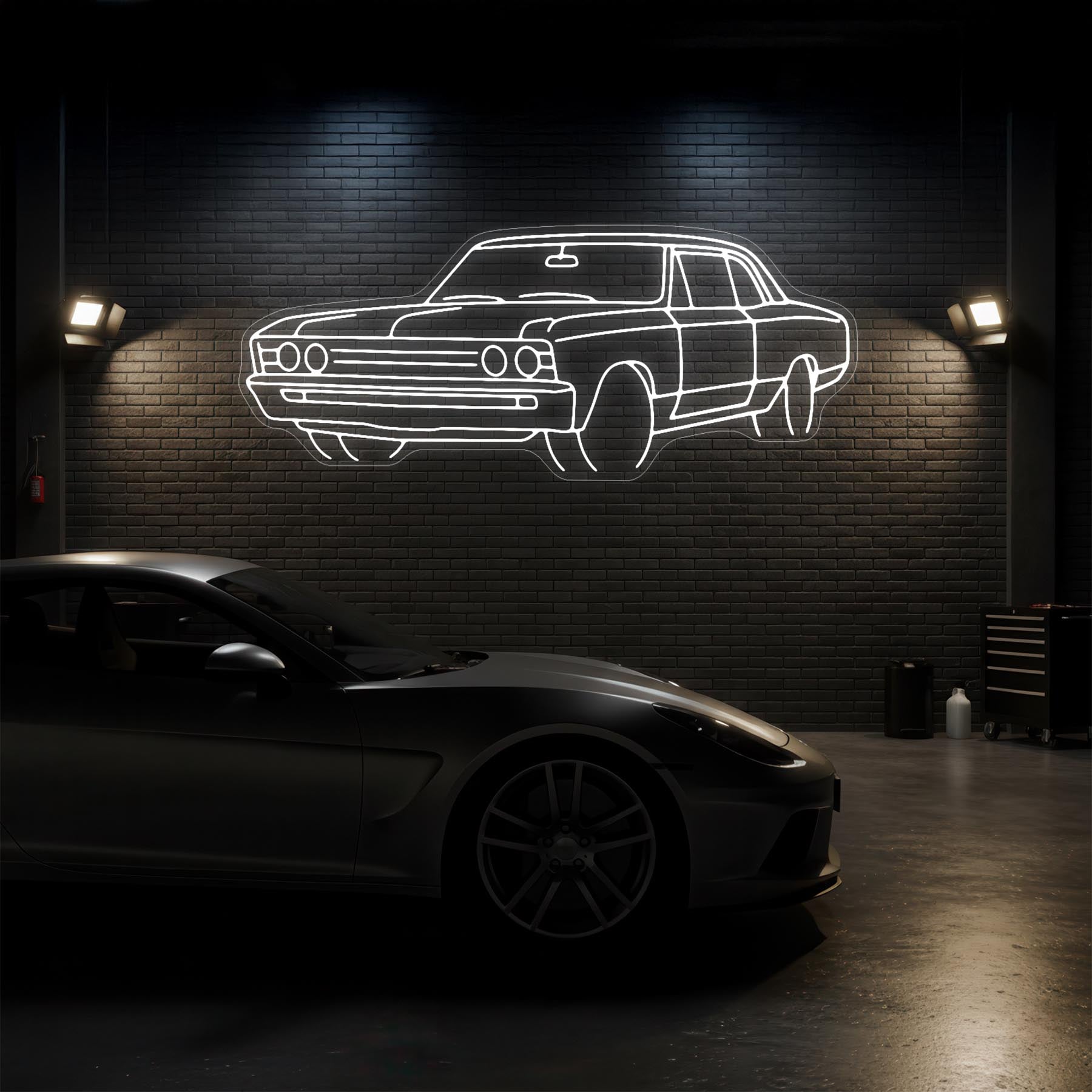 Chevelle 1967 Angle Neon Silhouette