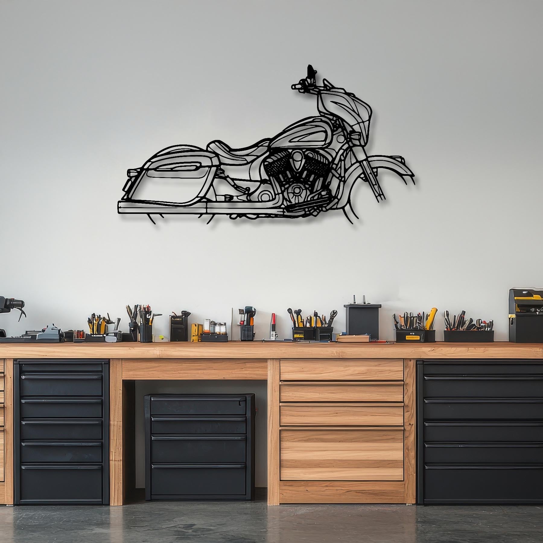 Chieftain Dark Horse 2019 Silhouette Metal Wall Art