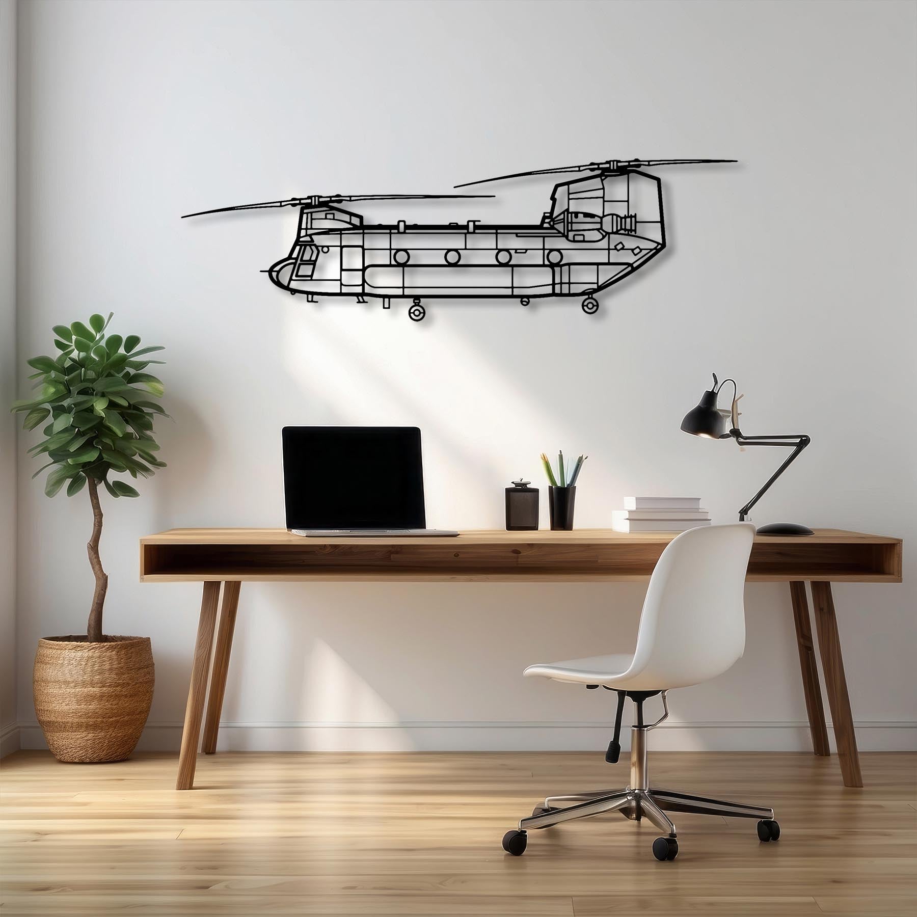 Chinook CH-47 Metal Aircraft Wall Art - NCP0047