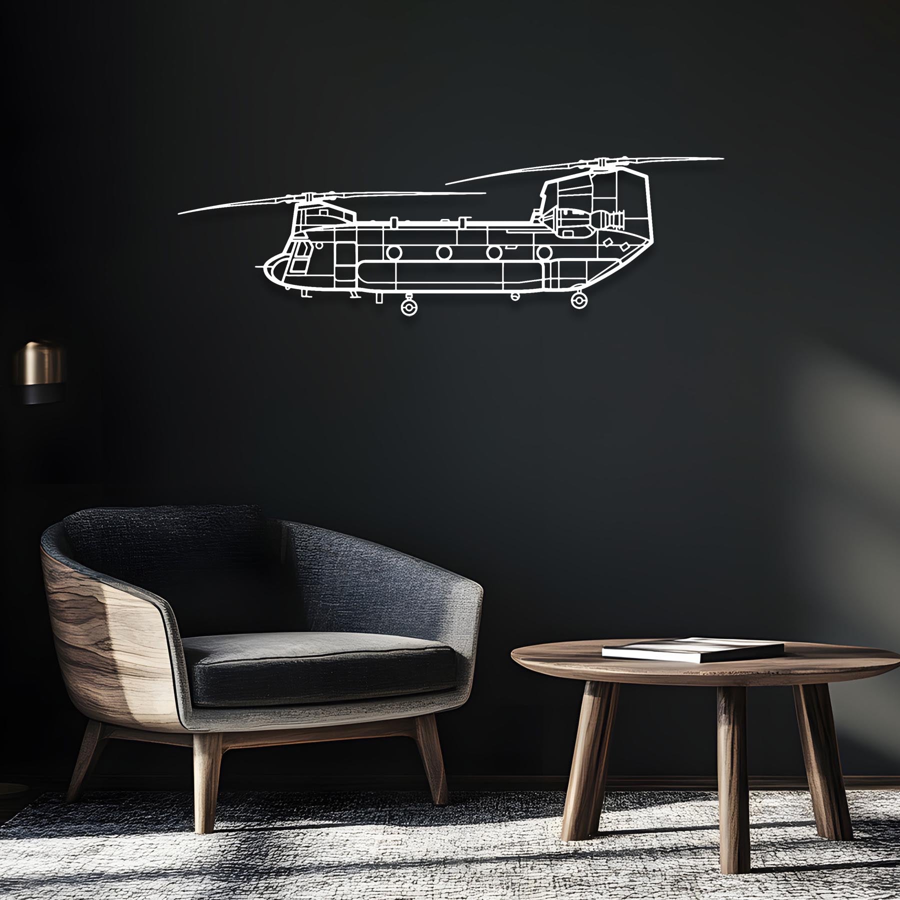 Chinook CH-47 Metal Aircraft Wall Art - NCP0047