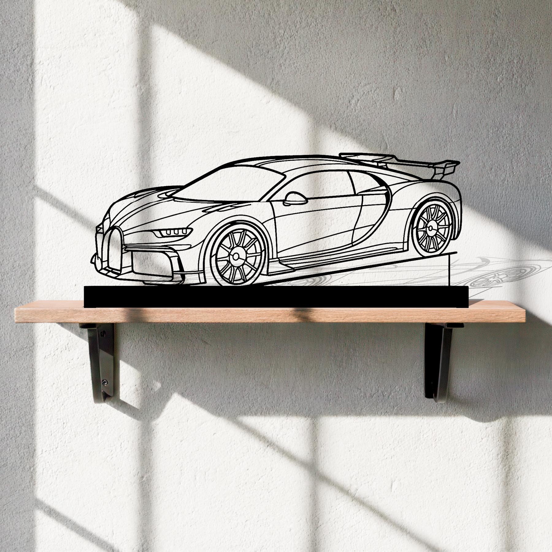 Chiron Pur Sport 2021 Angle Silhouette Metal Art Stand