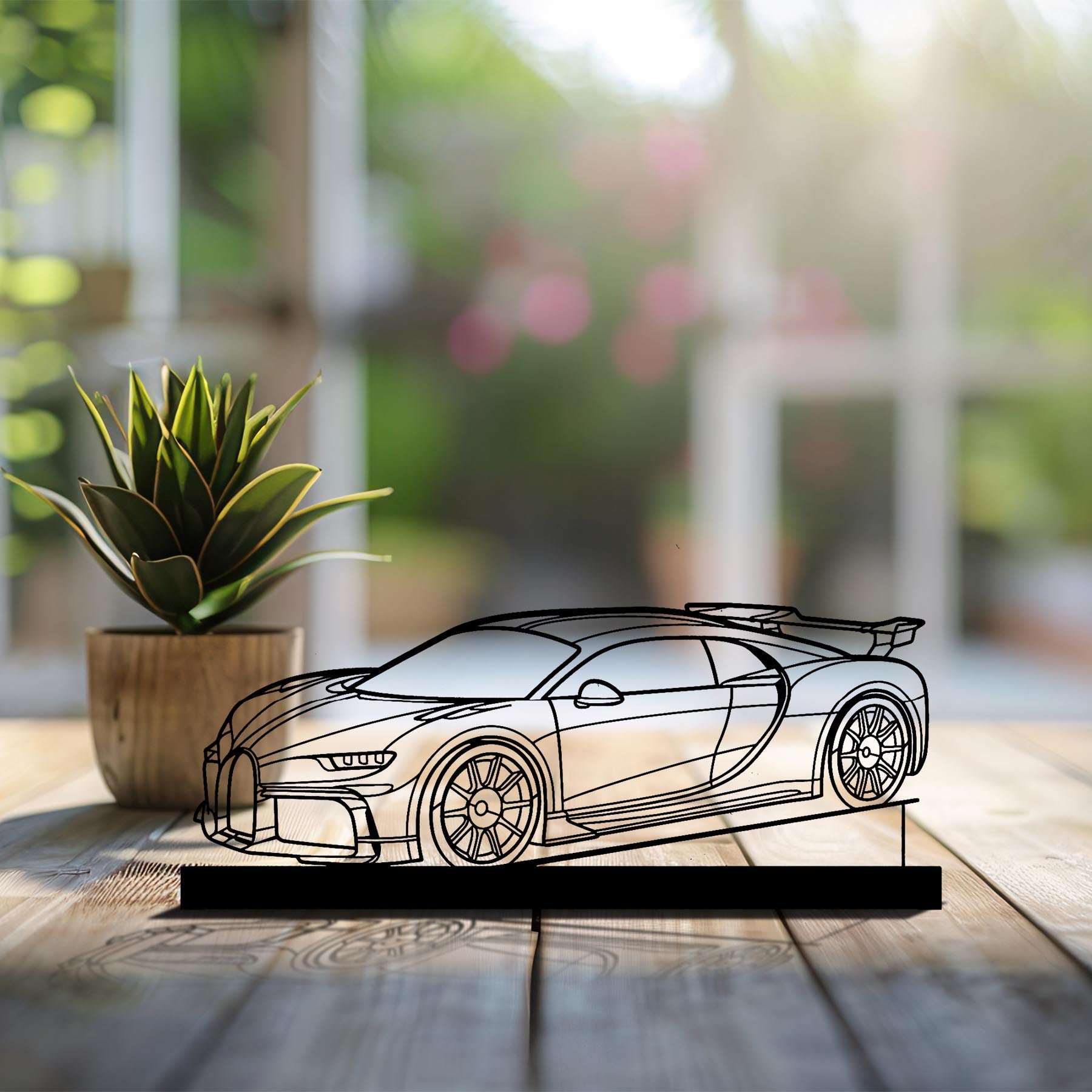 Chiron Pur Sport 2021 Angle Silhouette Metal Art Stand