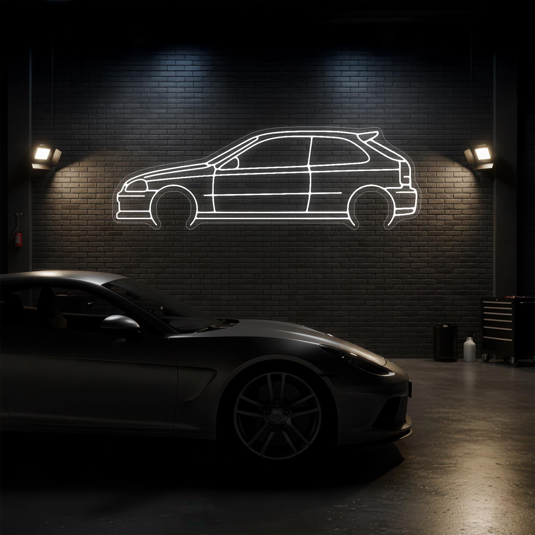 Civic 1998 Hatch Neon Silhouette