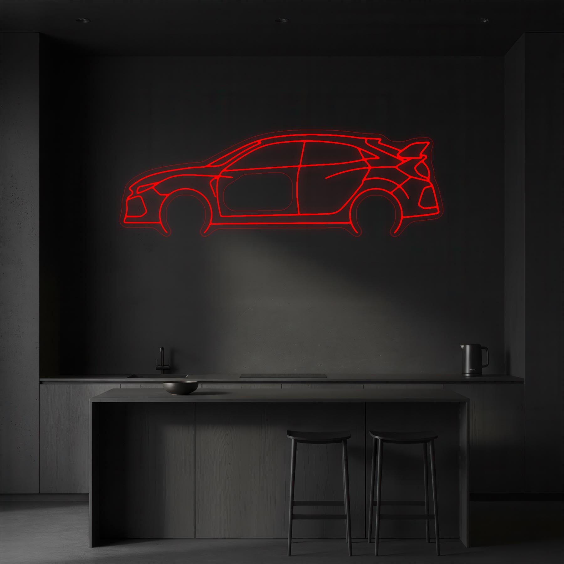 Civic Type R 2020 Neon Silhouette