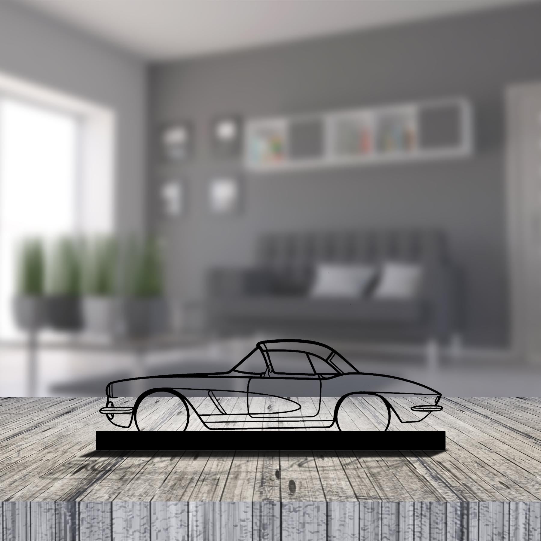 Corvette C1 327 1962 Silhouette Metal Art Stand