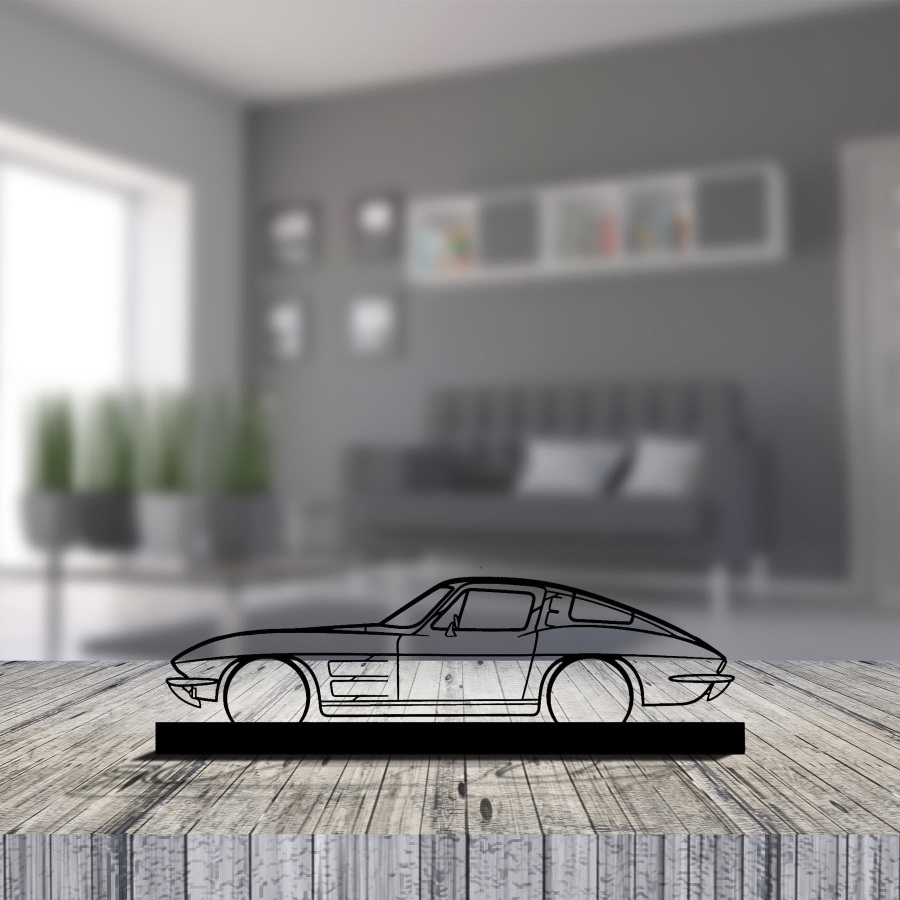Corvette C2 1963 Silhouette Metal Art Stand