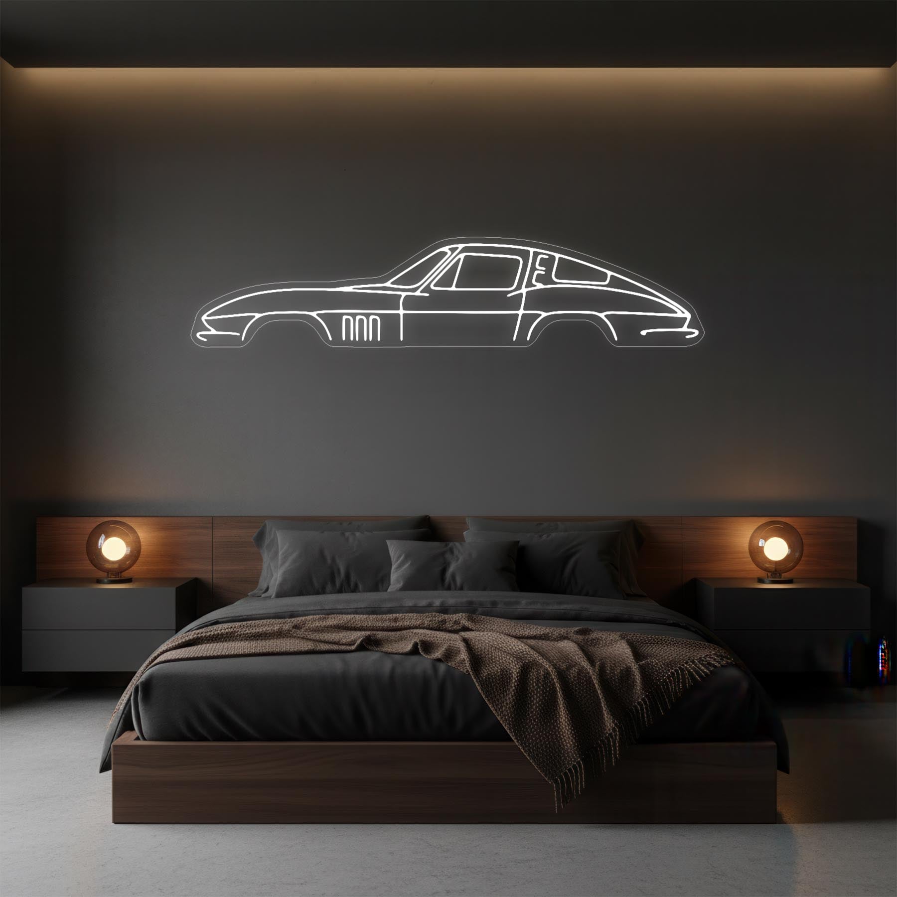 Corvette C2 Neon Silhouette