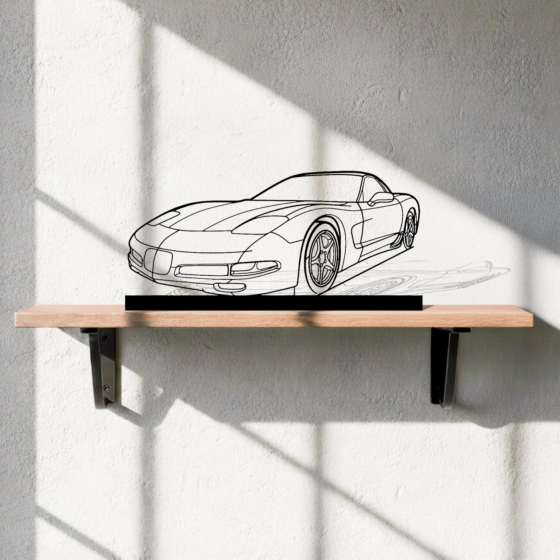 Corvette C5 2002 Angle Silhouette Metal Art Stand