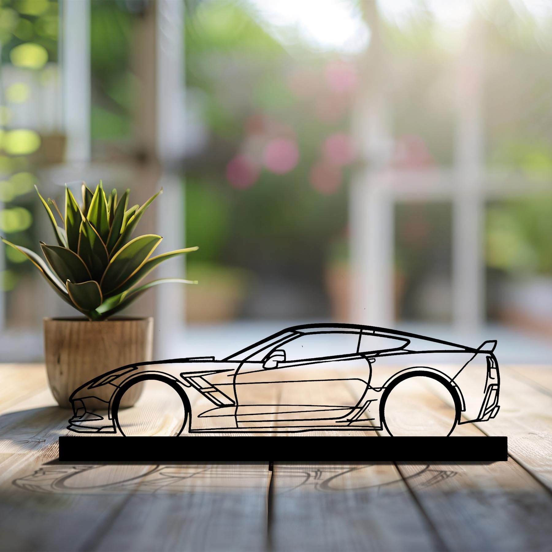 Corvette C7 GS Silhouette Metal Art Stand