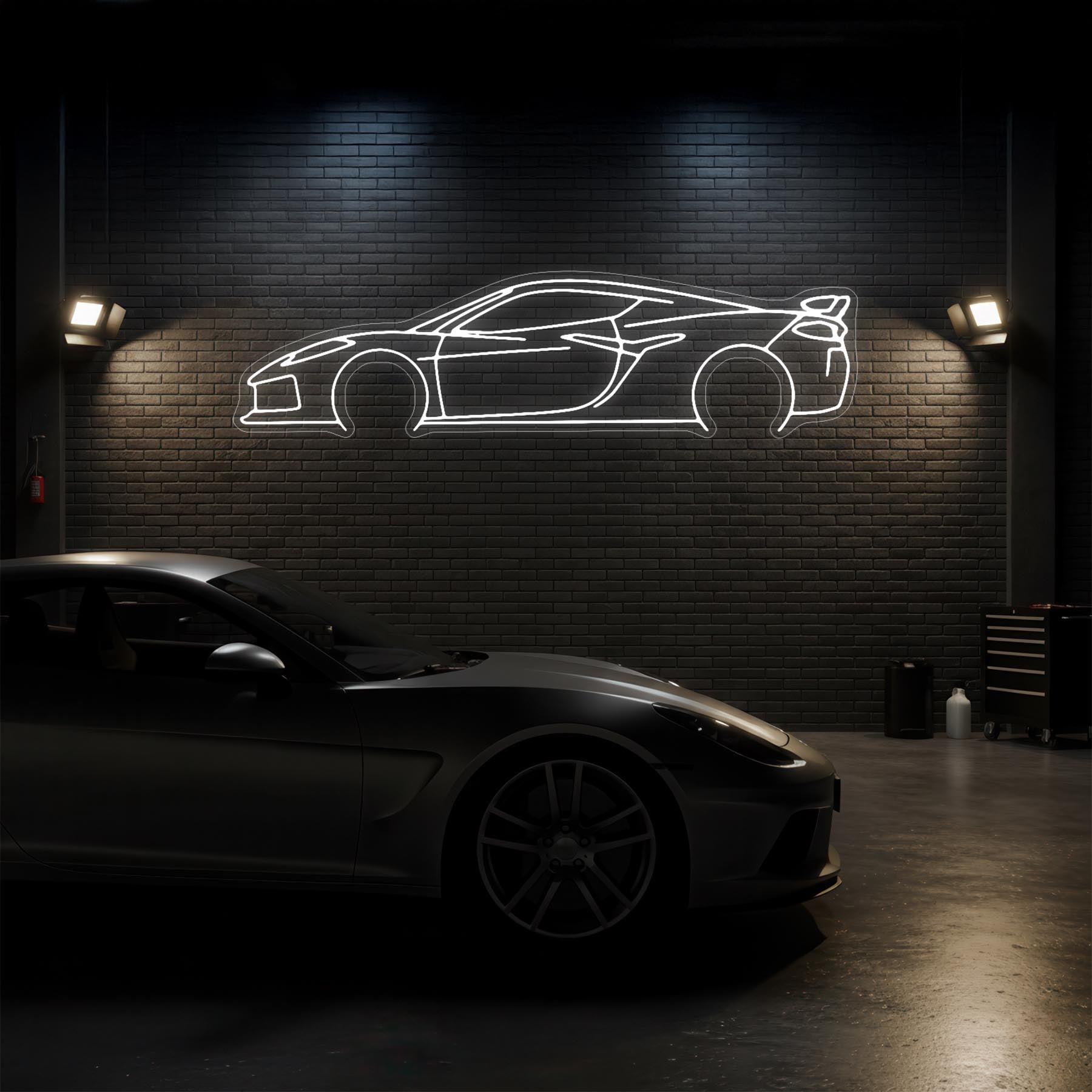 Corvette C8 Z06 Neon Silhouette