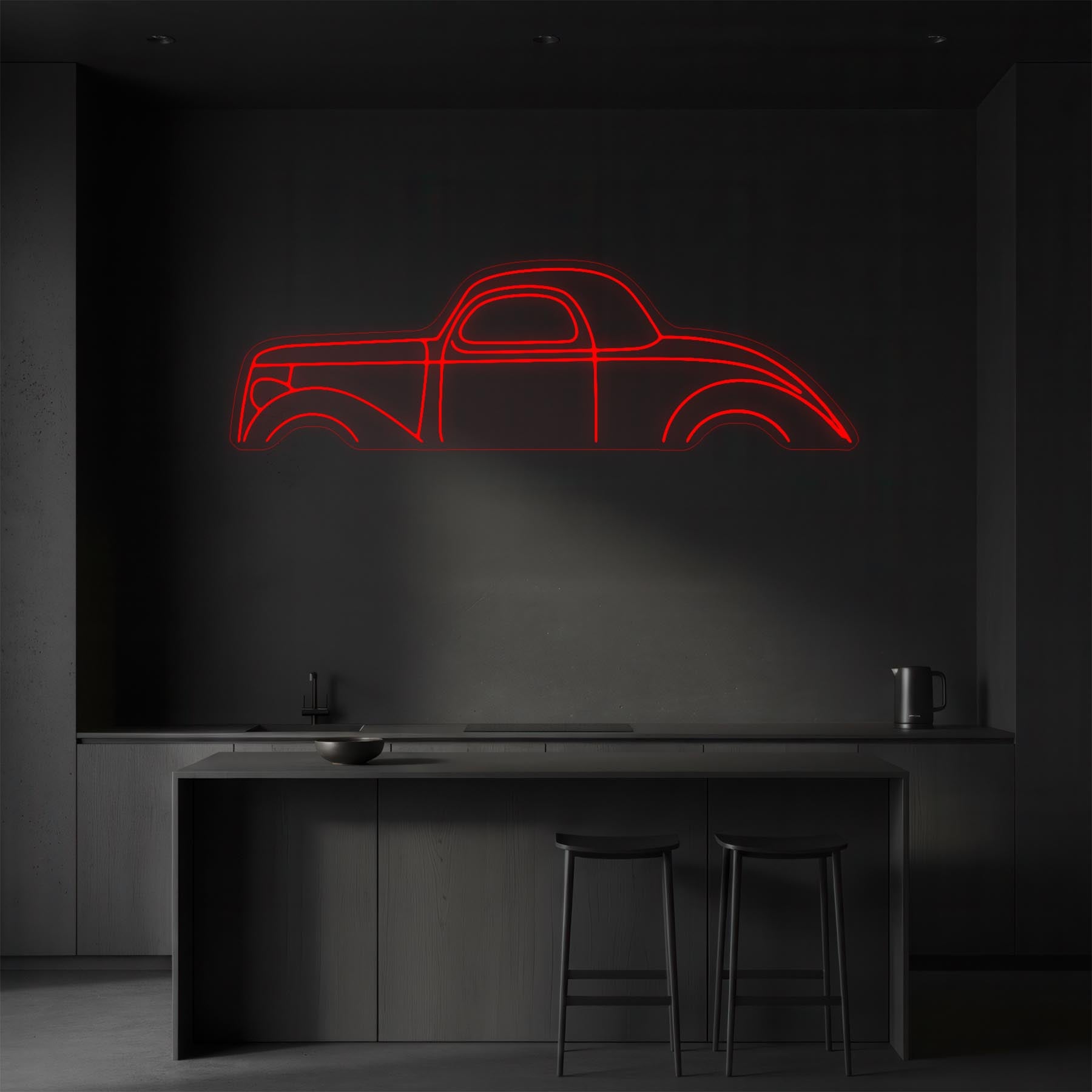 Coupe 1936 Neon Silhouette