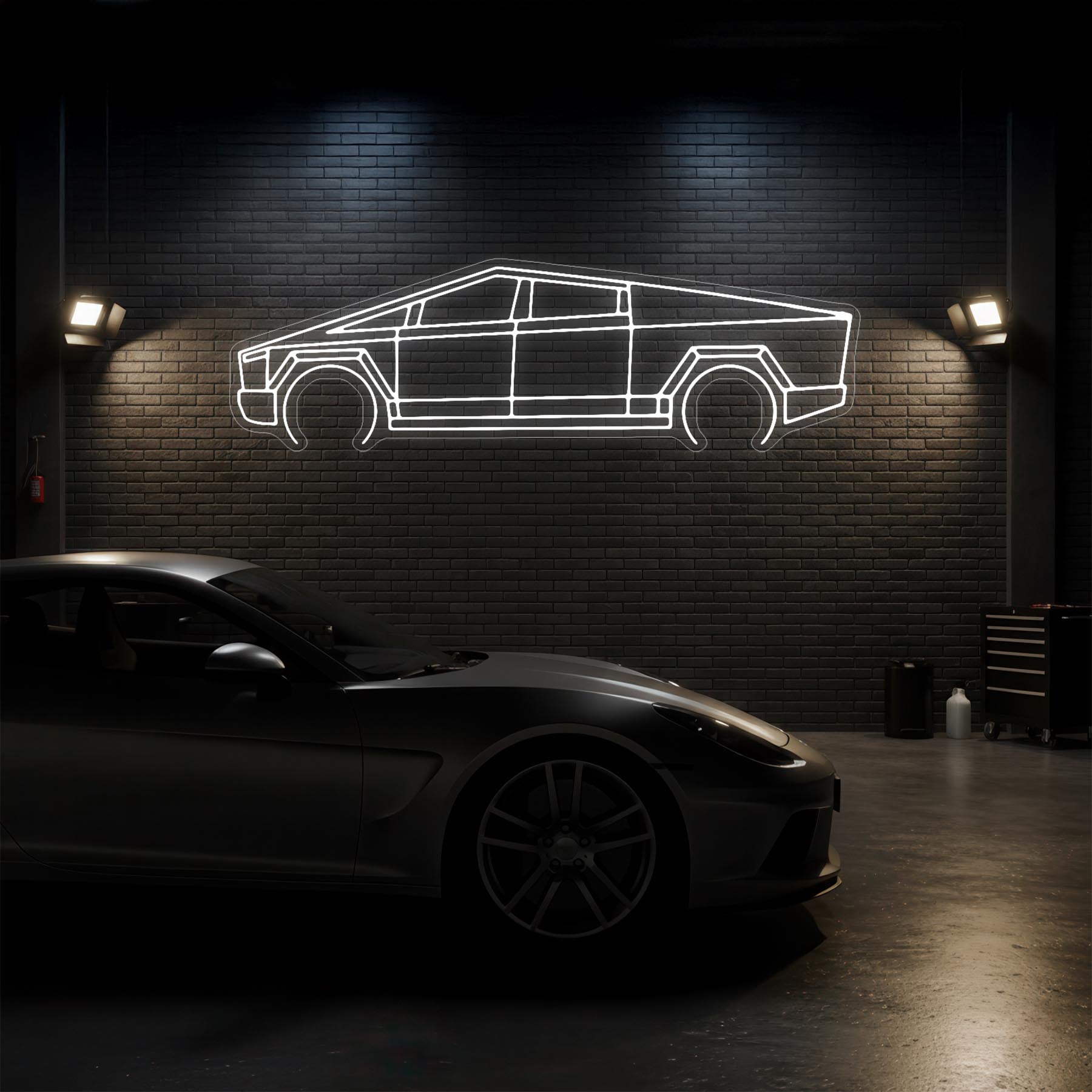 Cybertruck Neon Silhouette