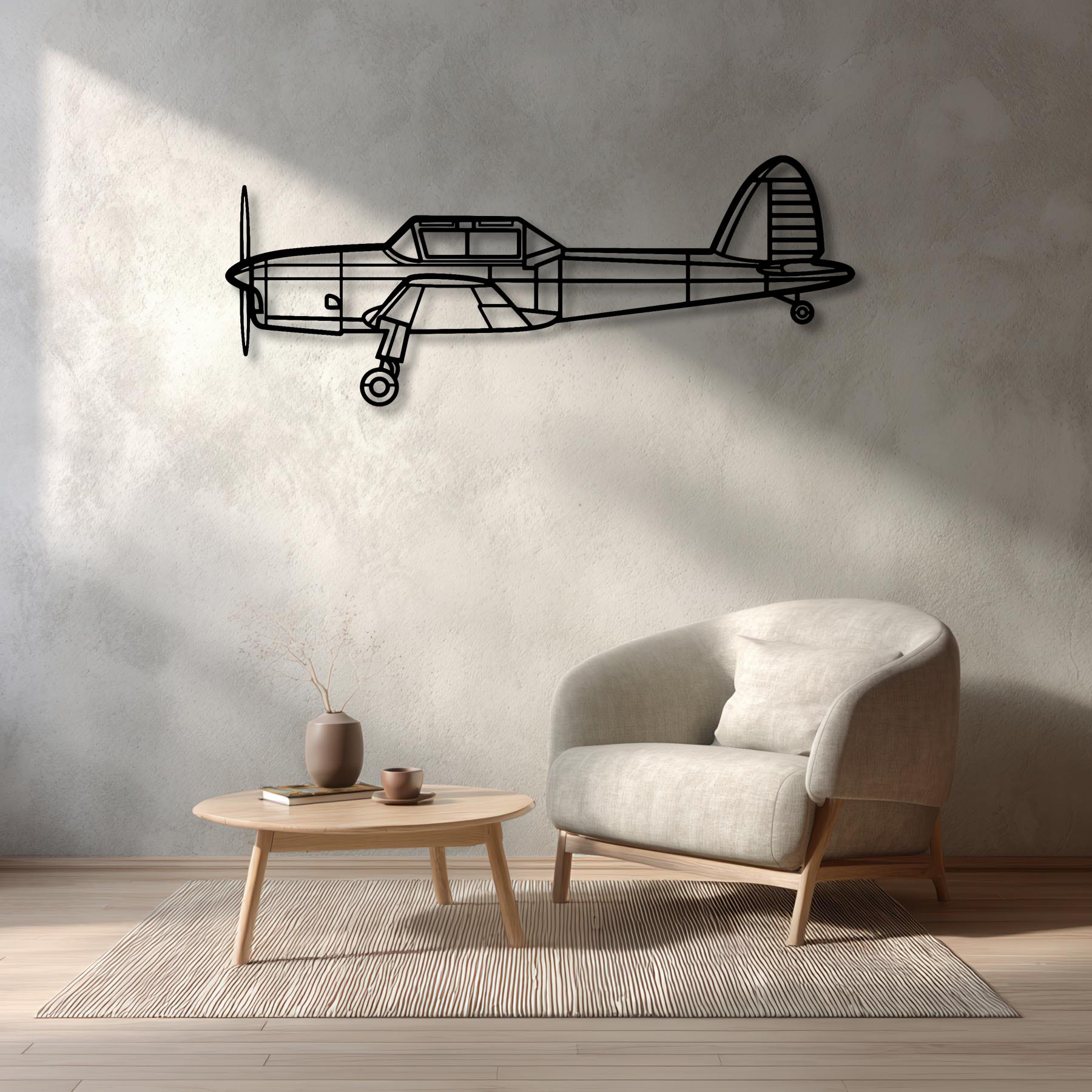 DHC-1 Chipmunk Metal Aircraft Wall Art - NCP0548
