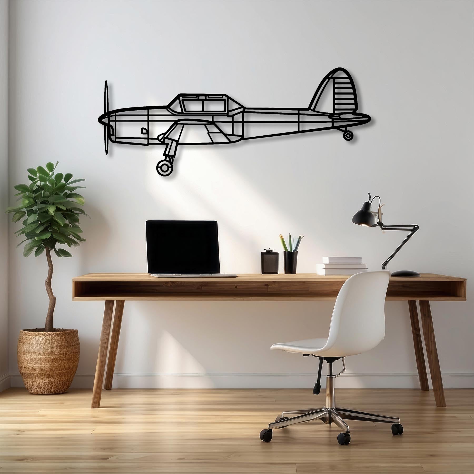 DHC-1 Chipmunk Metal Aircraft Wall Art - NCP0548