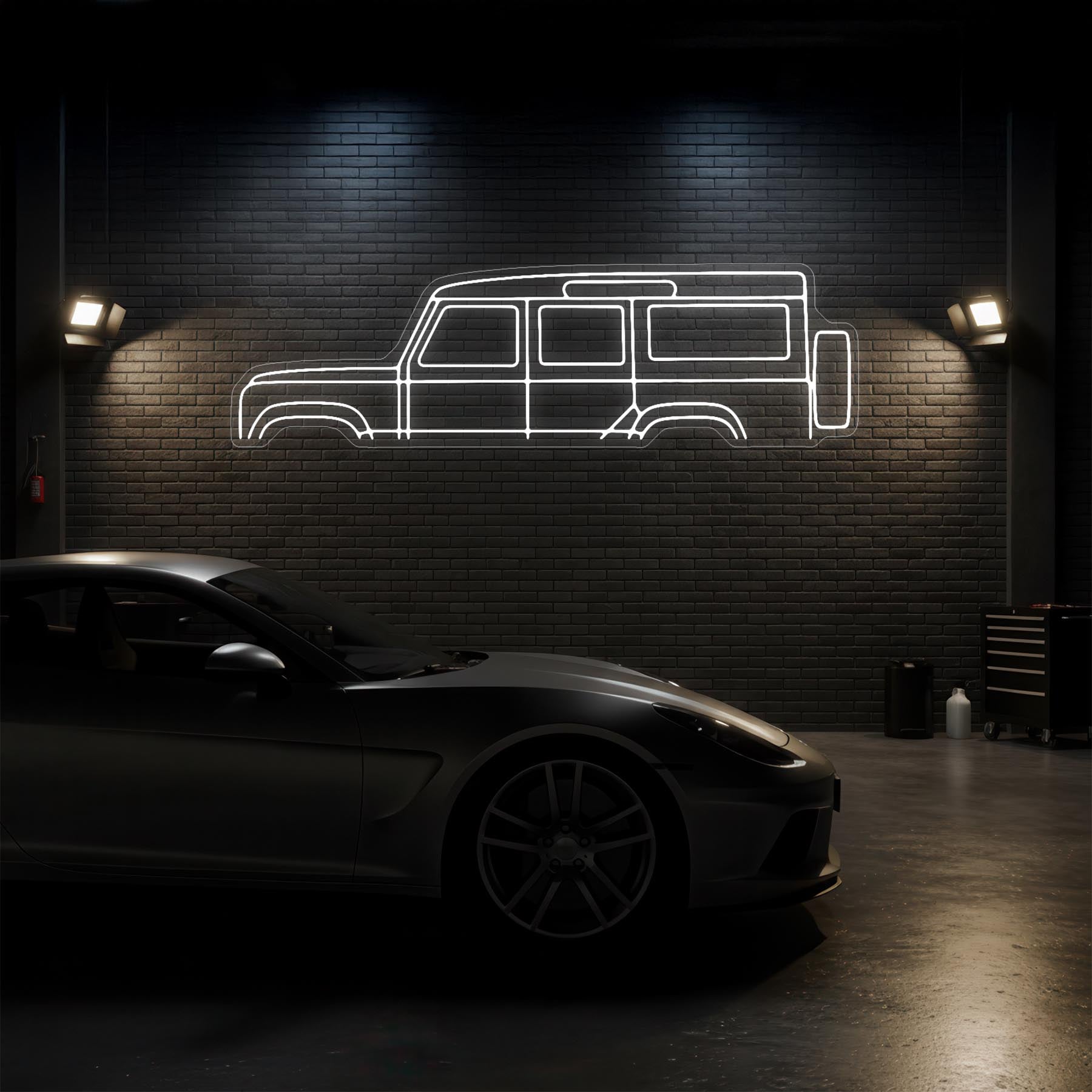 Defender 110 Neon Silhouette