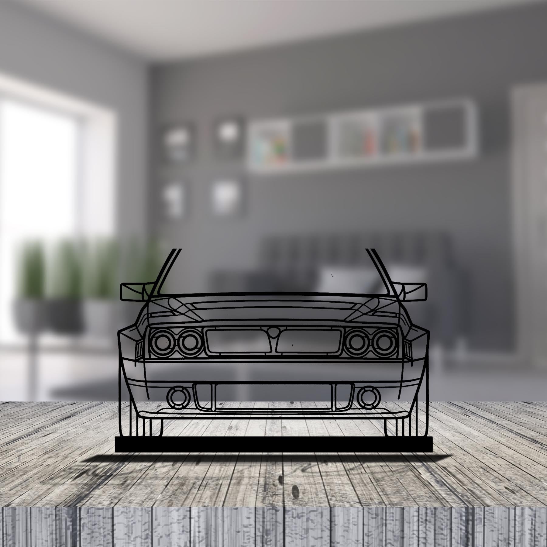 Delta Futurista Front Silhouette Metal Art Stand