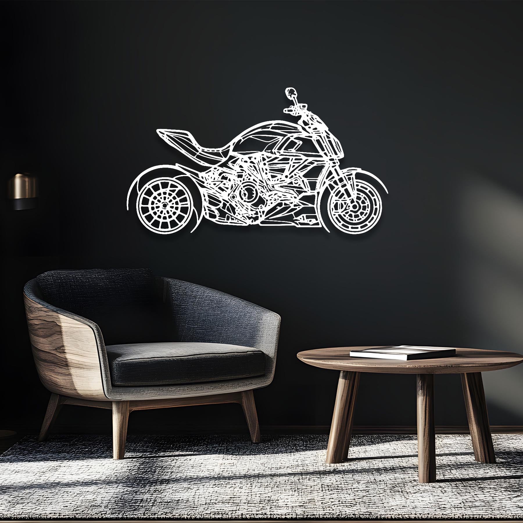 Diavel 1260 Silhouette Metal Wall Art