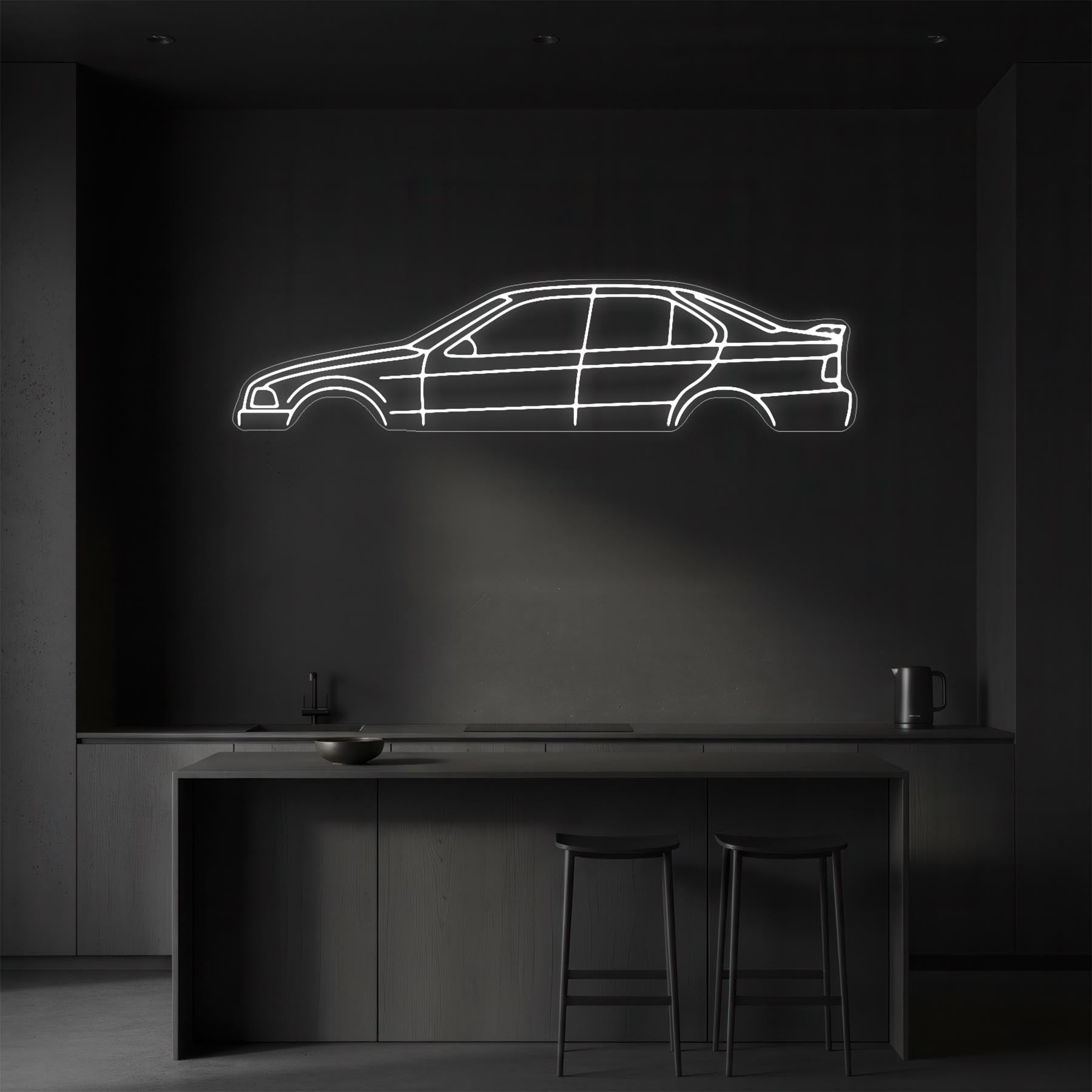 E36 Sedan Neon Silhouette