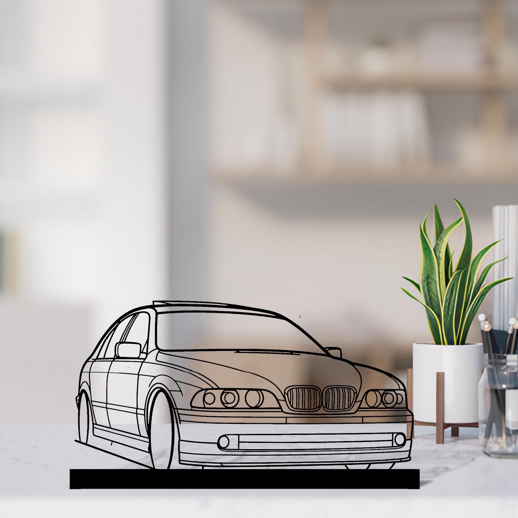 E39 Angle Silhouette Metal Art Stand