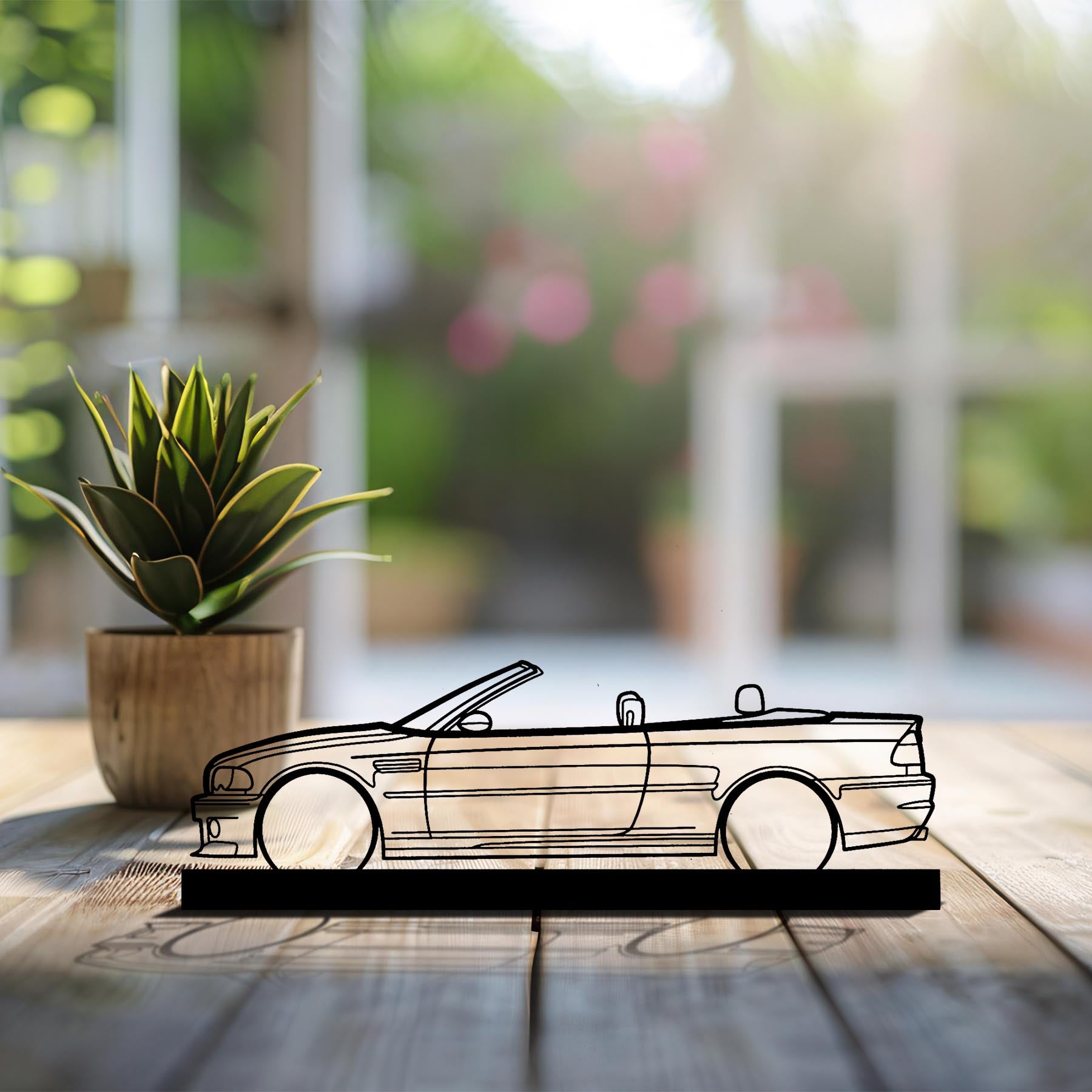 E46 m3 convertible Silhouette Metal Art Stand