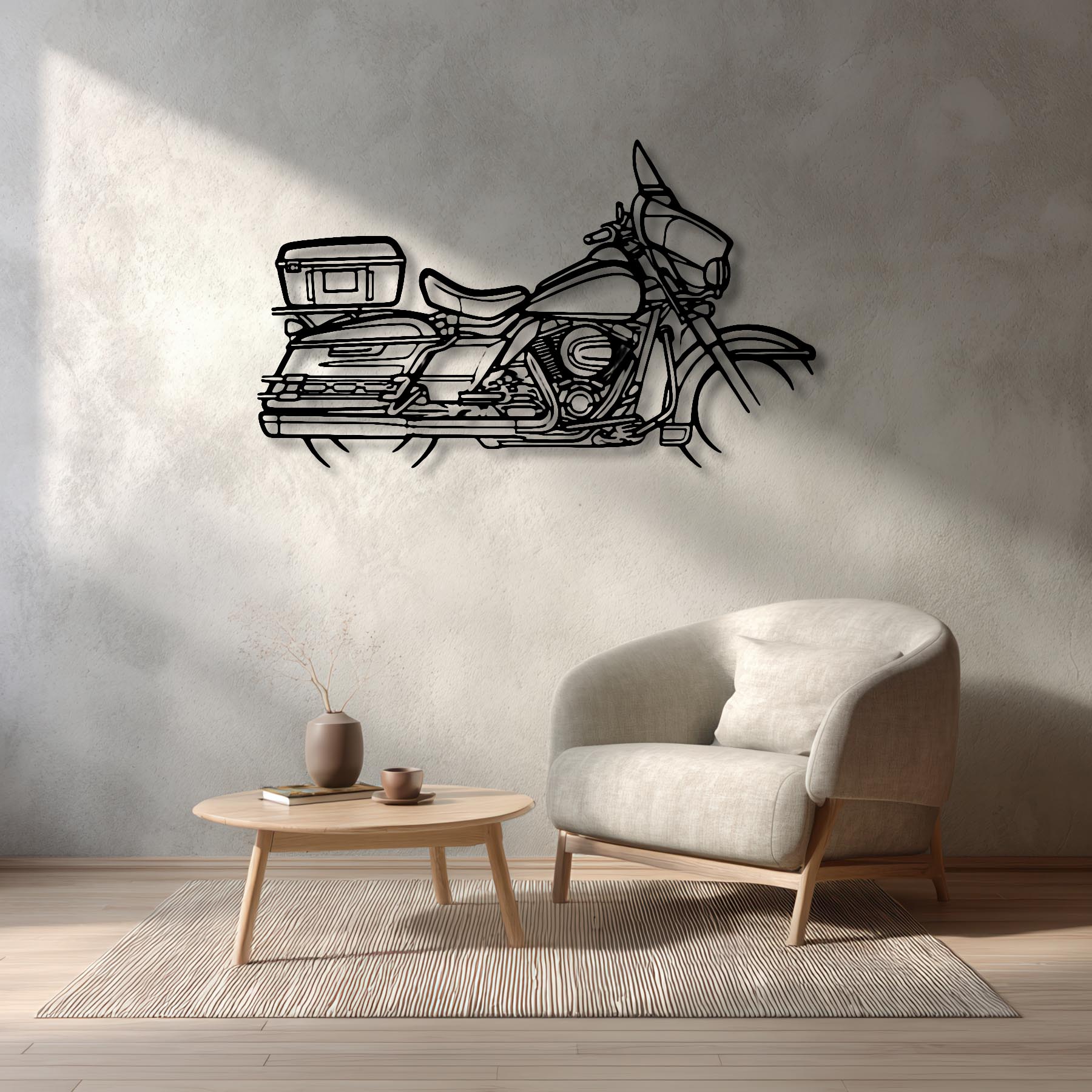 Electra Glide Police Silhouette Metal Wall Art