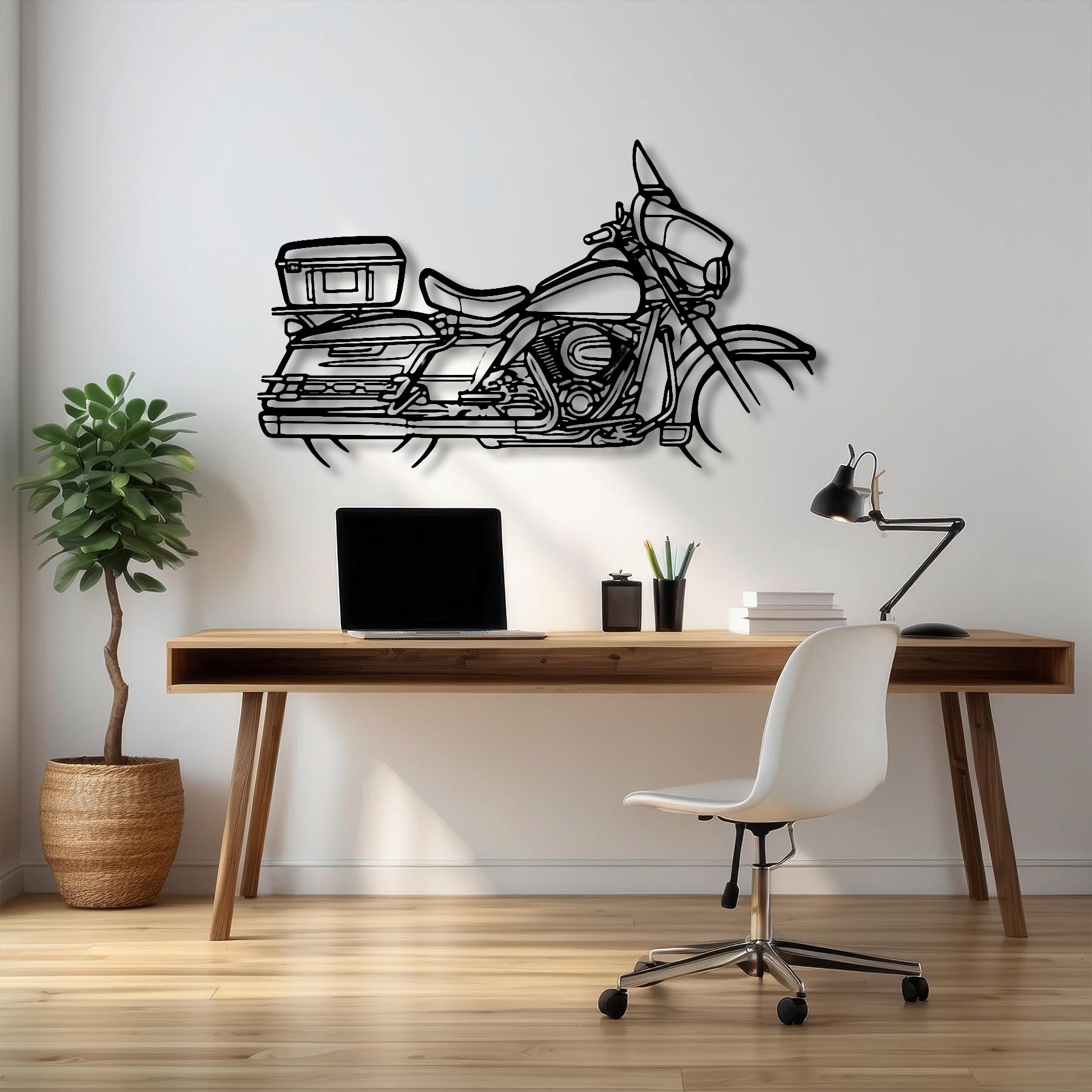 Electra Glide Police Silhouette Metal Wall Art