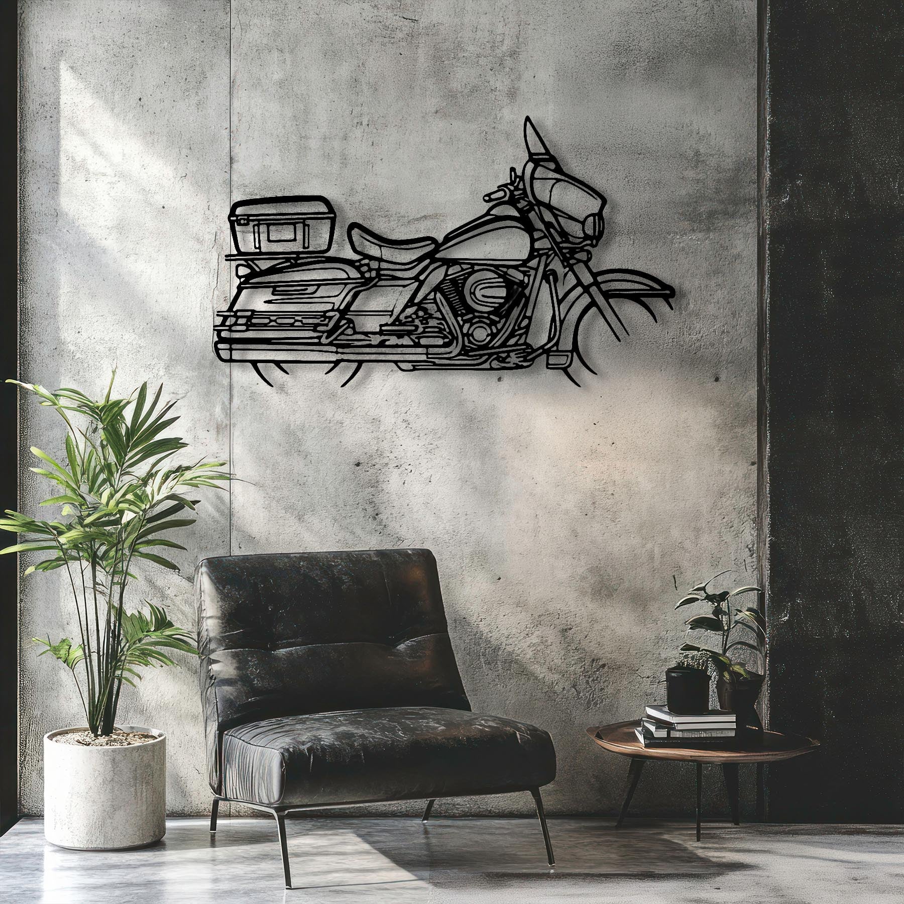Electra Glide Police Silhouette Metal Wall Art
