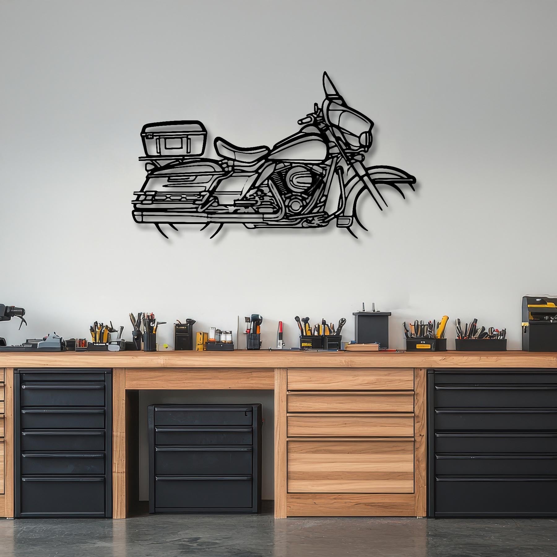Electra Glide Police Silhouette Metal Wall Art