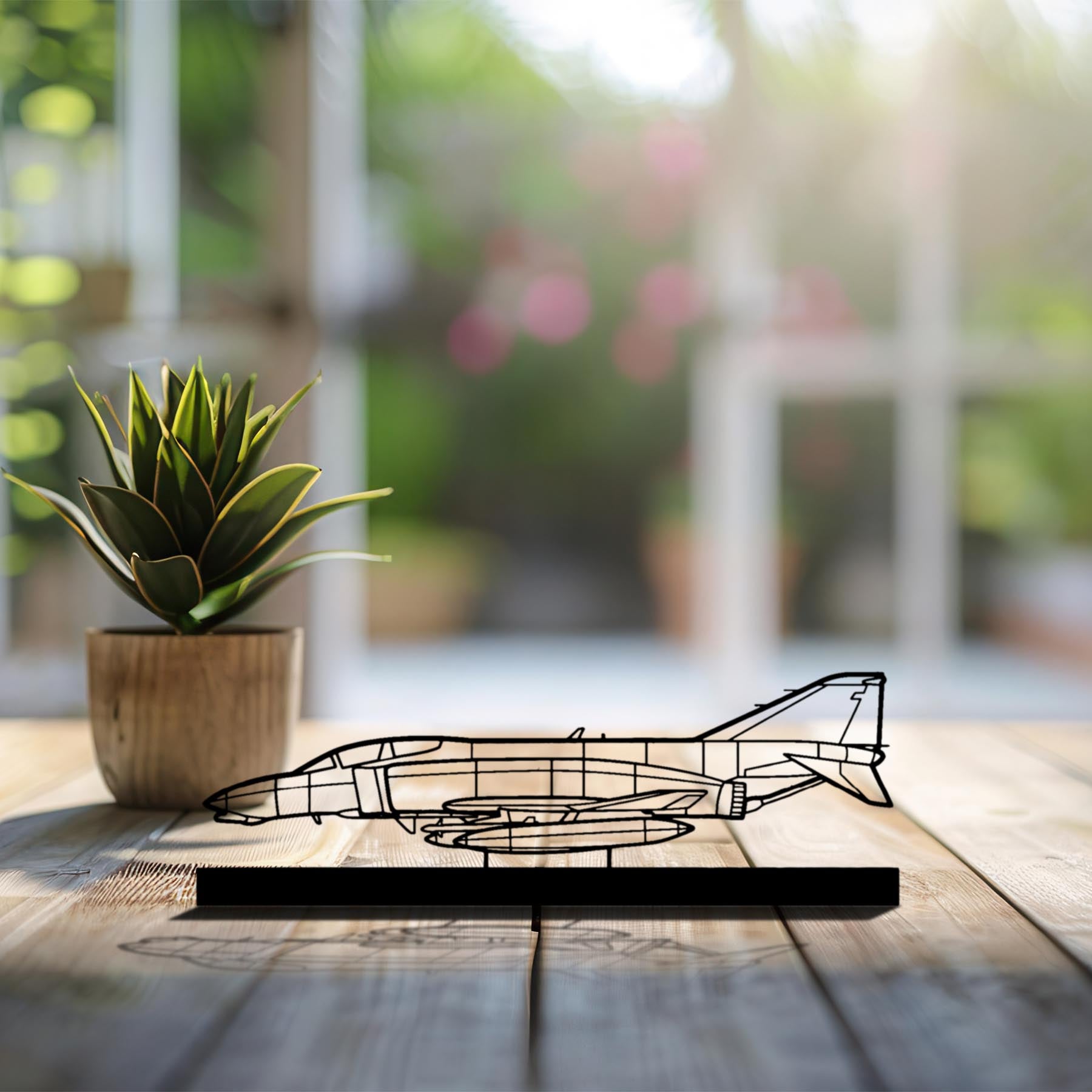 F-4B Phantom 2 Navy Silhouette Metal Art Stand