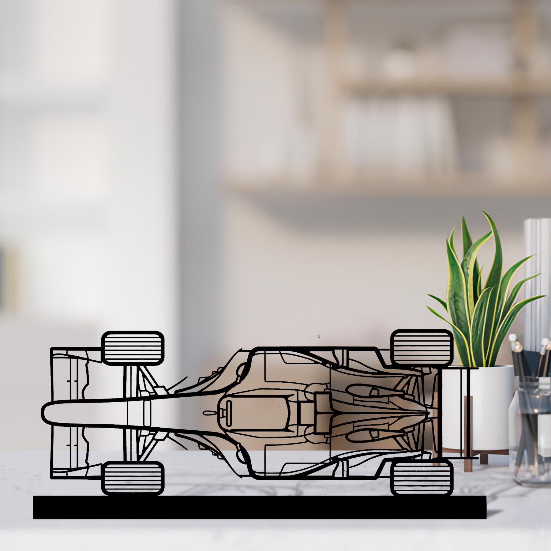 F1 2004 Top View Silhouette Metal Art Stand