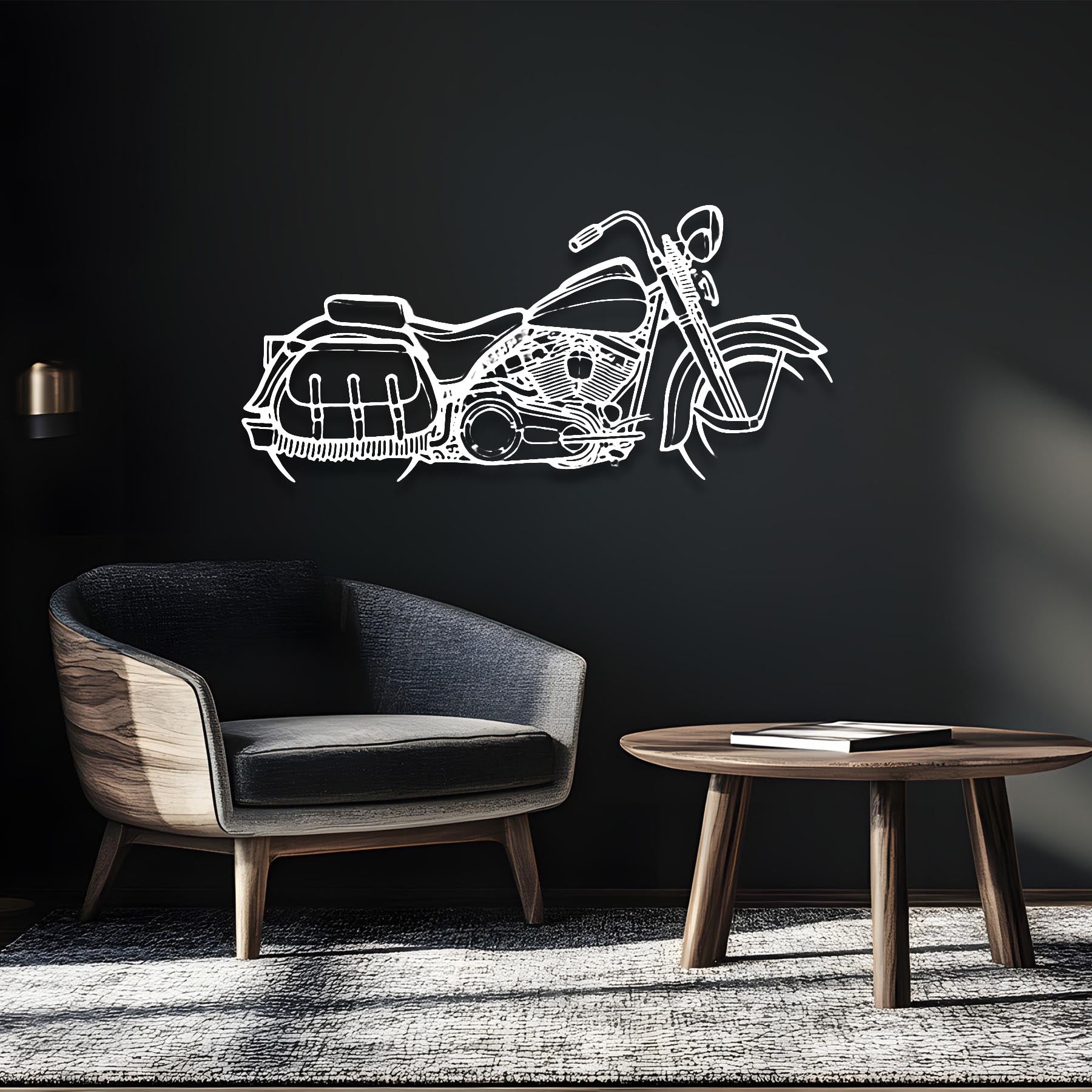 FLSTS Heritage Springer Silhouette Metal Wall Art