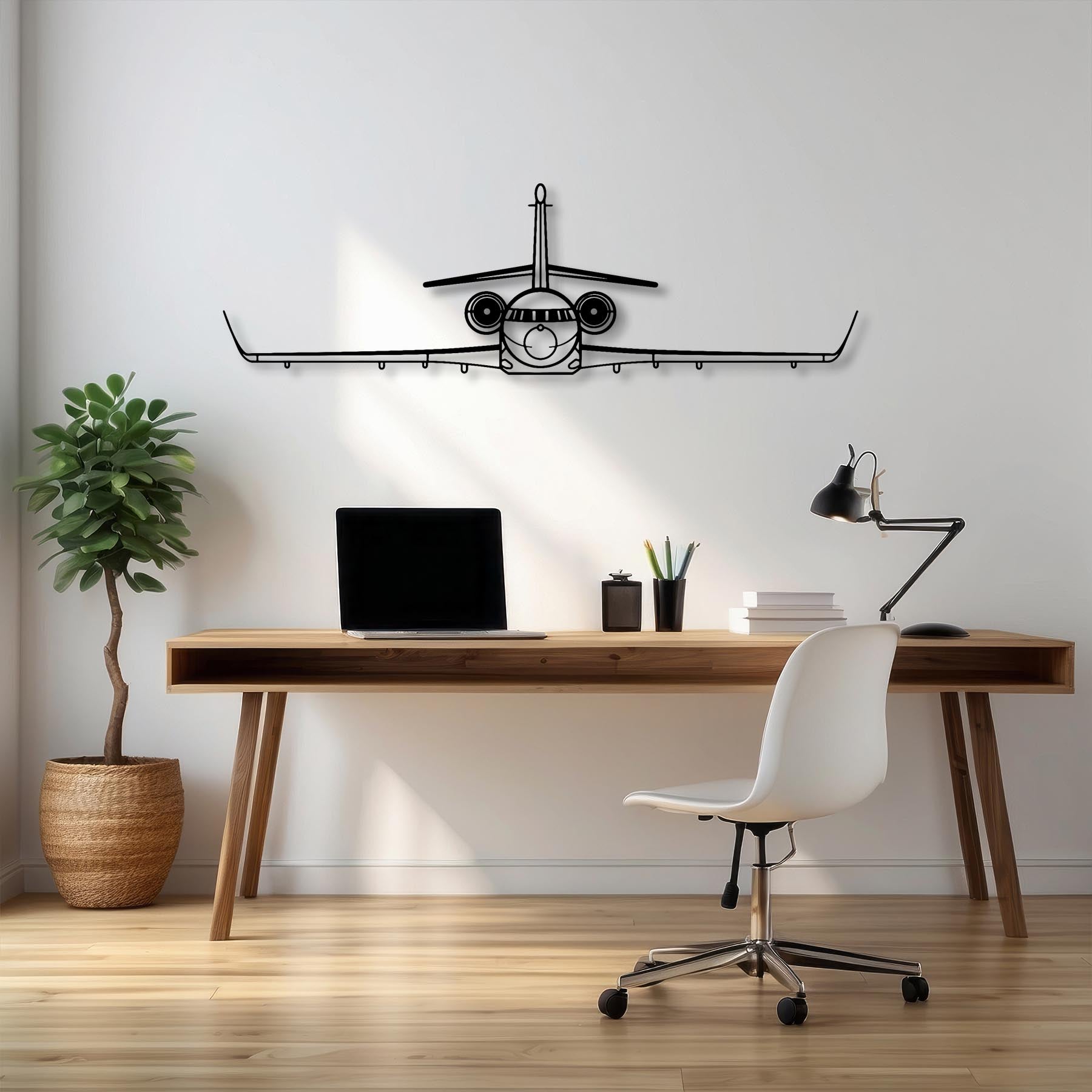 Falcon 2000LXS Front Metal Aircraft Wall Art - NCP0380