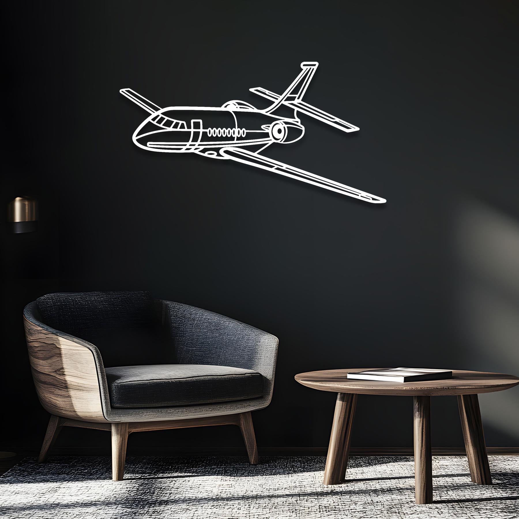 Falcon 2000 Angle Metal Aircraft Wall Art - NCP0566