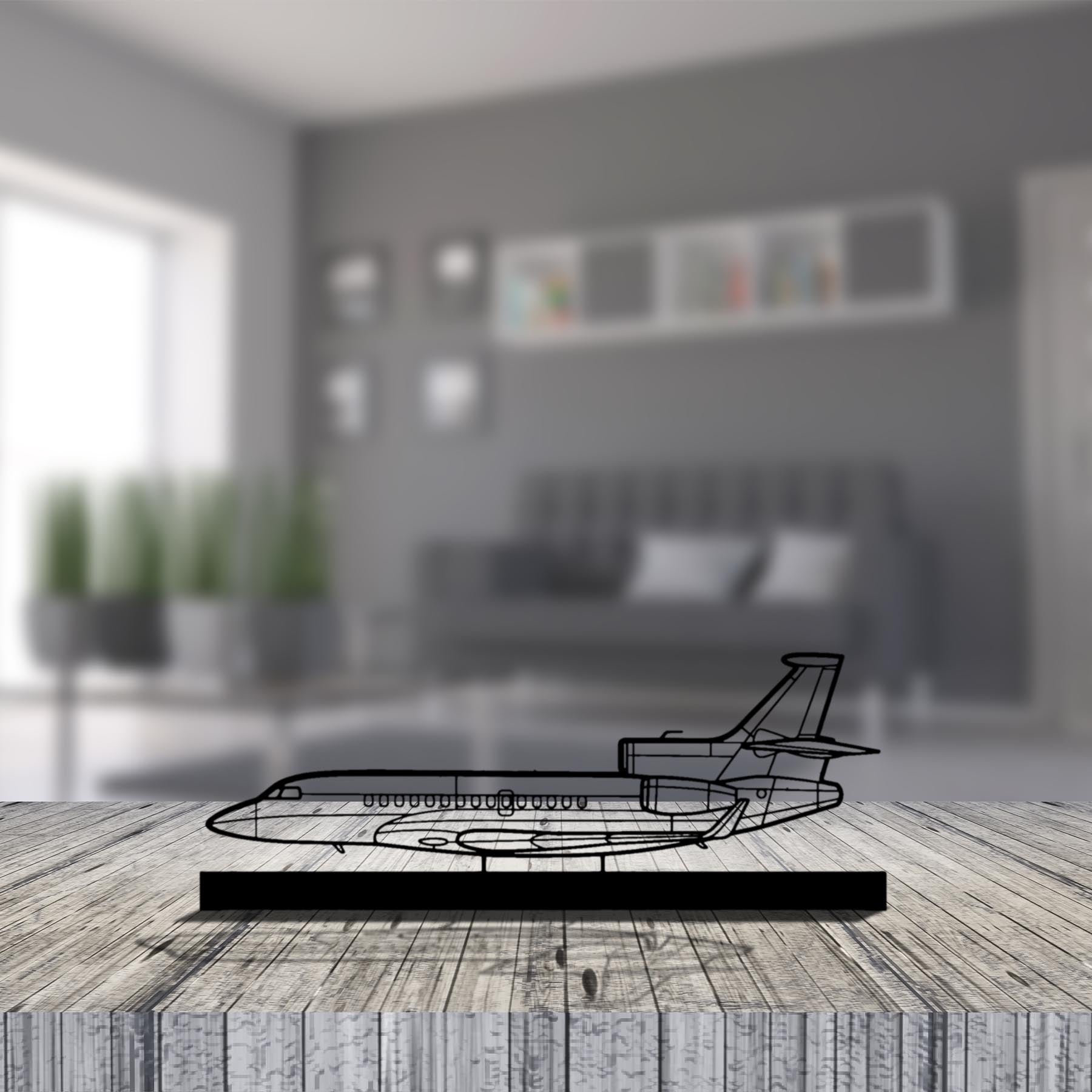 Falcon 7X Silhouette Metal Art Stand