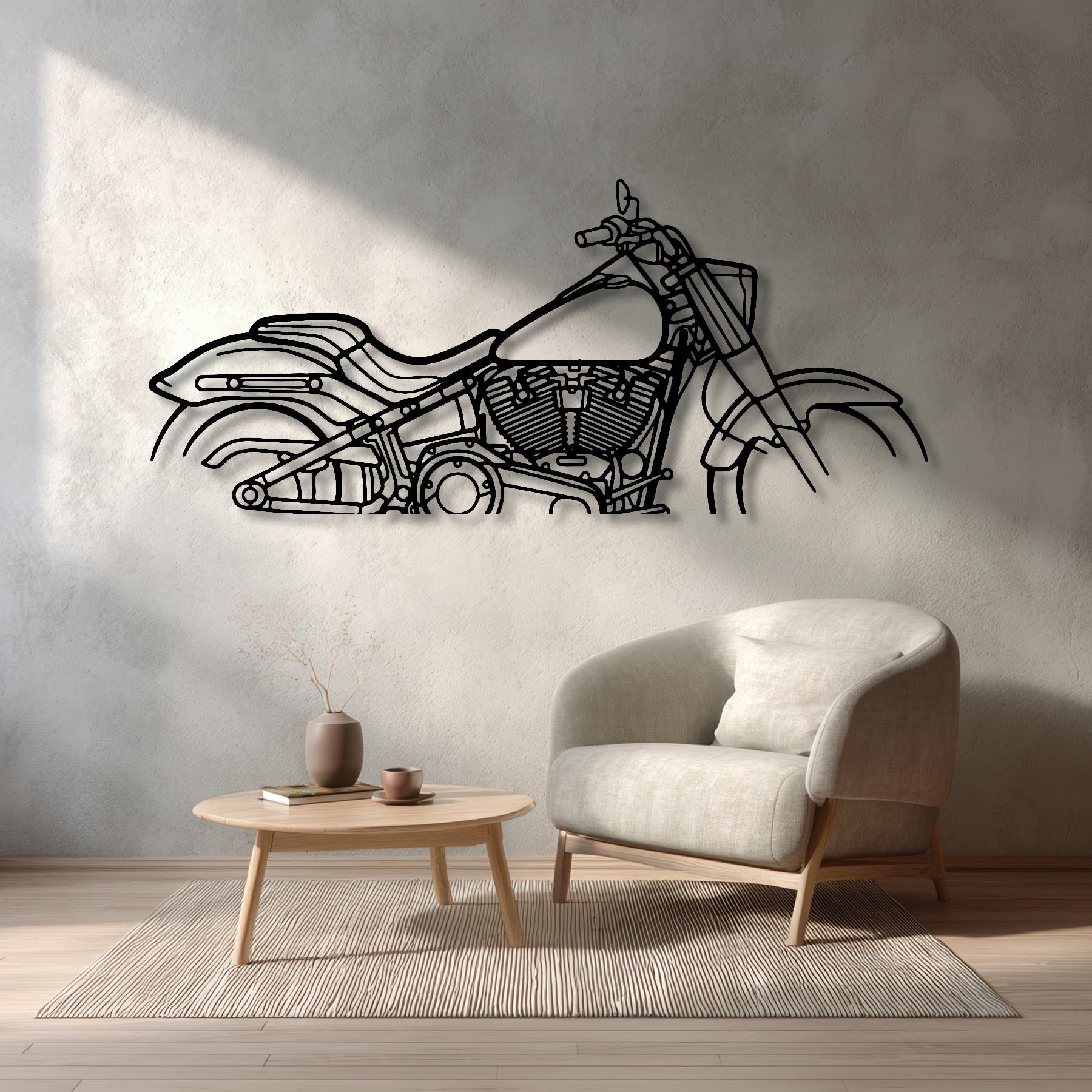 Fat Boy Silhouette Metal Art Stand