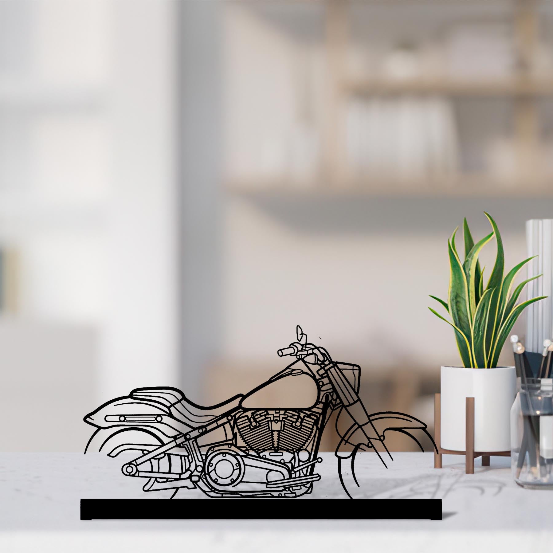 Fat Boy Silhouette Metal Art Stand