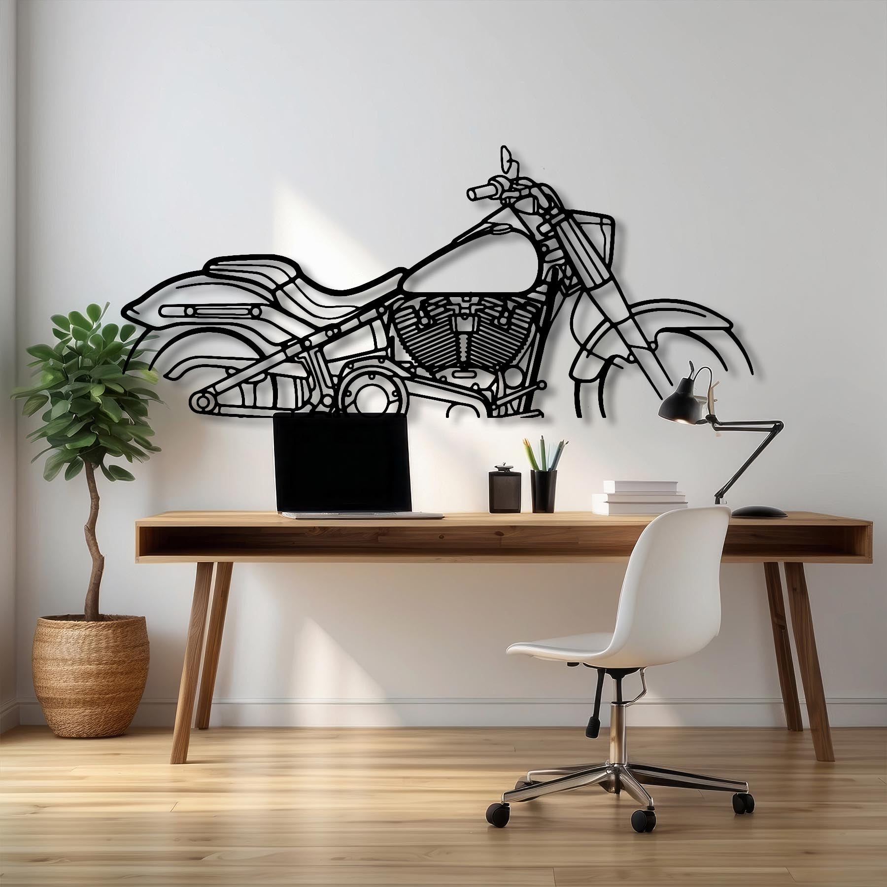 Fat Boy Silhouette Metal Art Stand