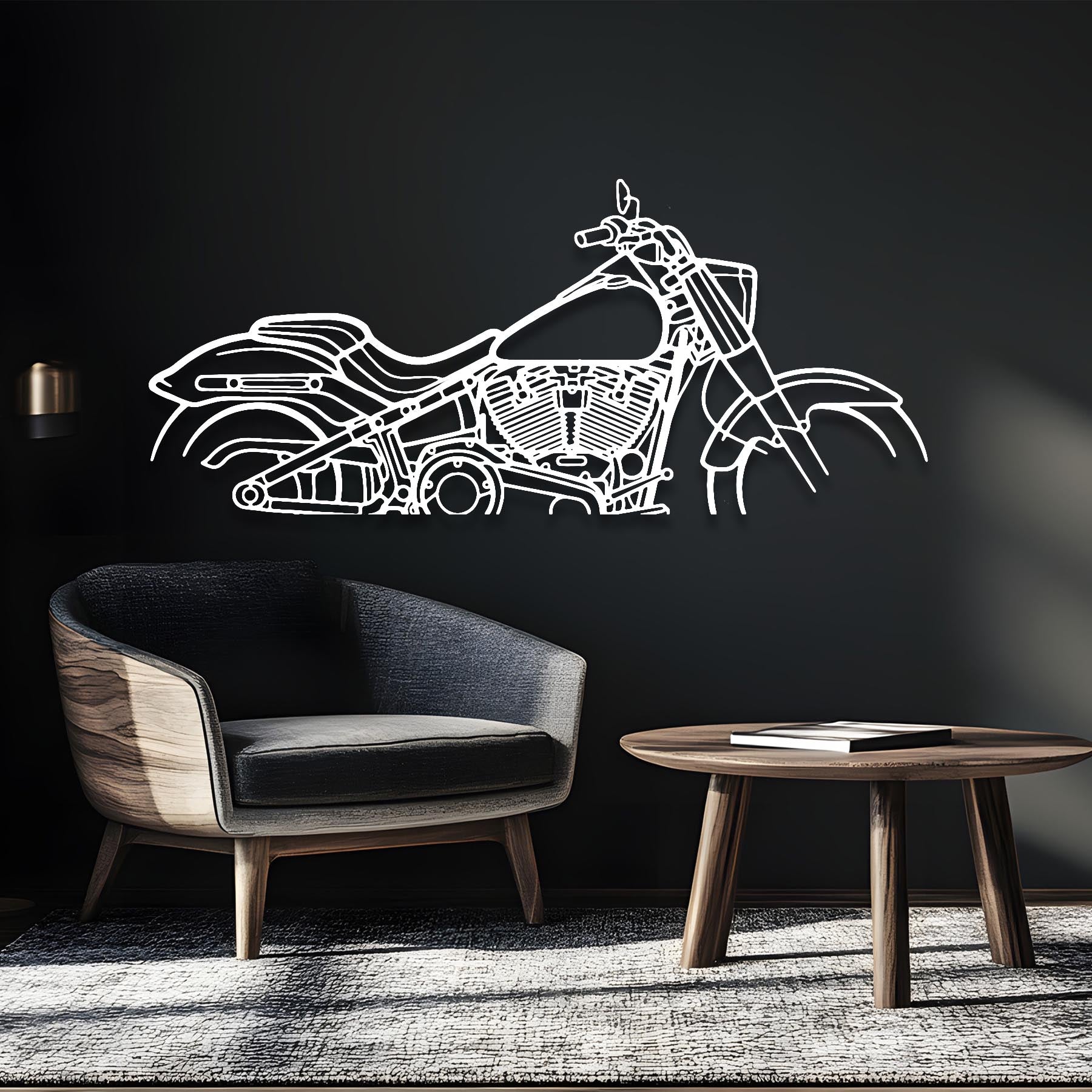 Fat Boy Silhouette Metal Art Stand