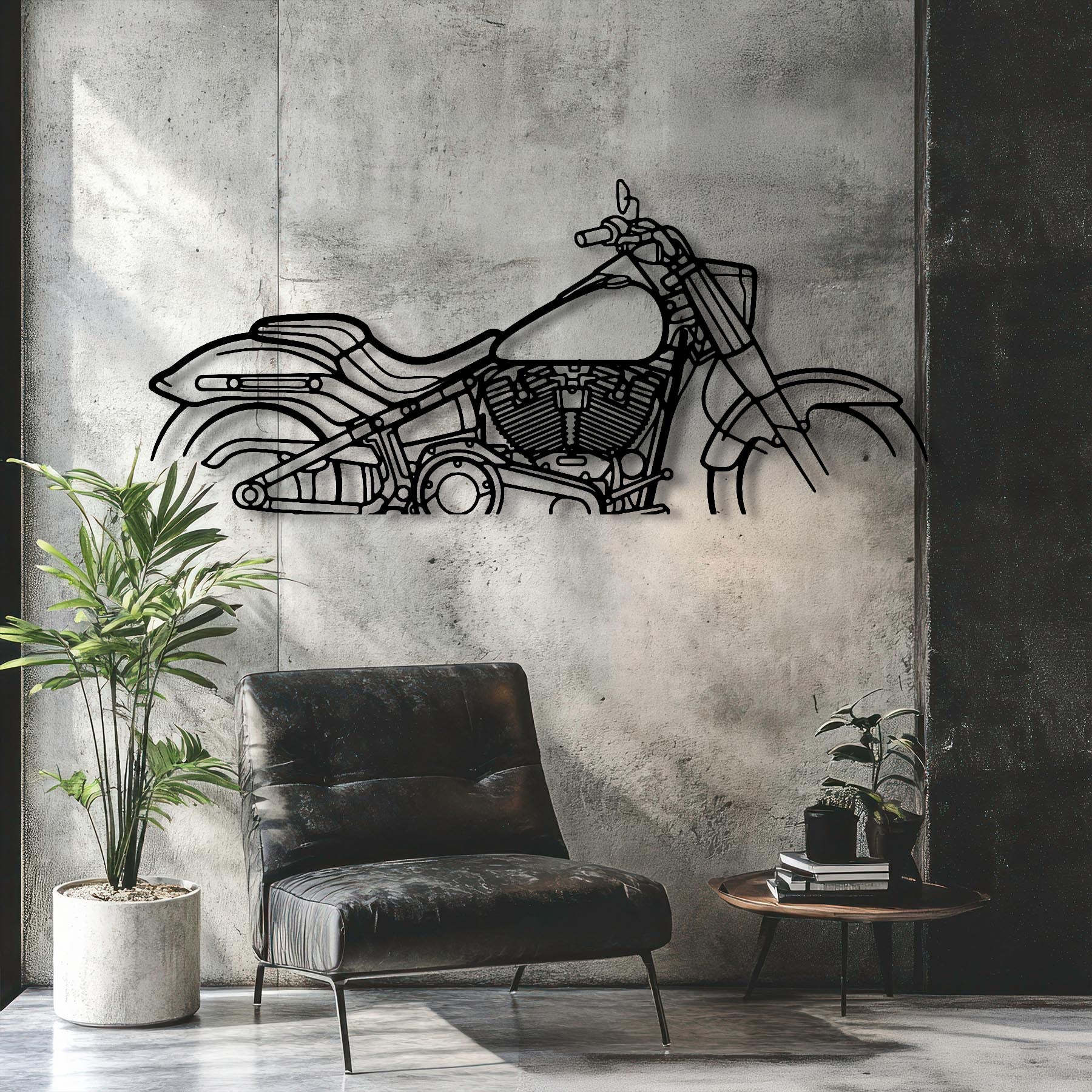 Fat Boy Silhouette Metal Art Stand