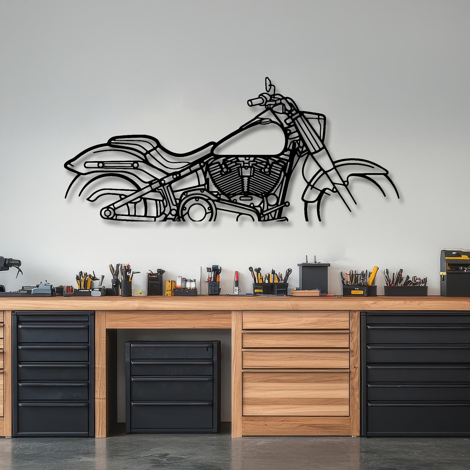 Fat Boy Silhouette Metal Art Stand