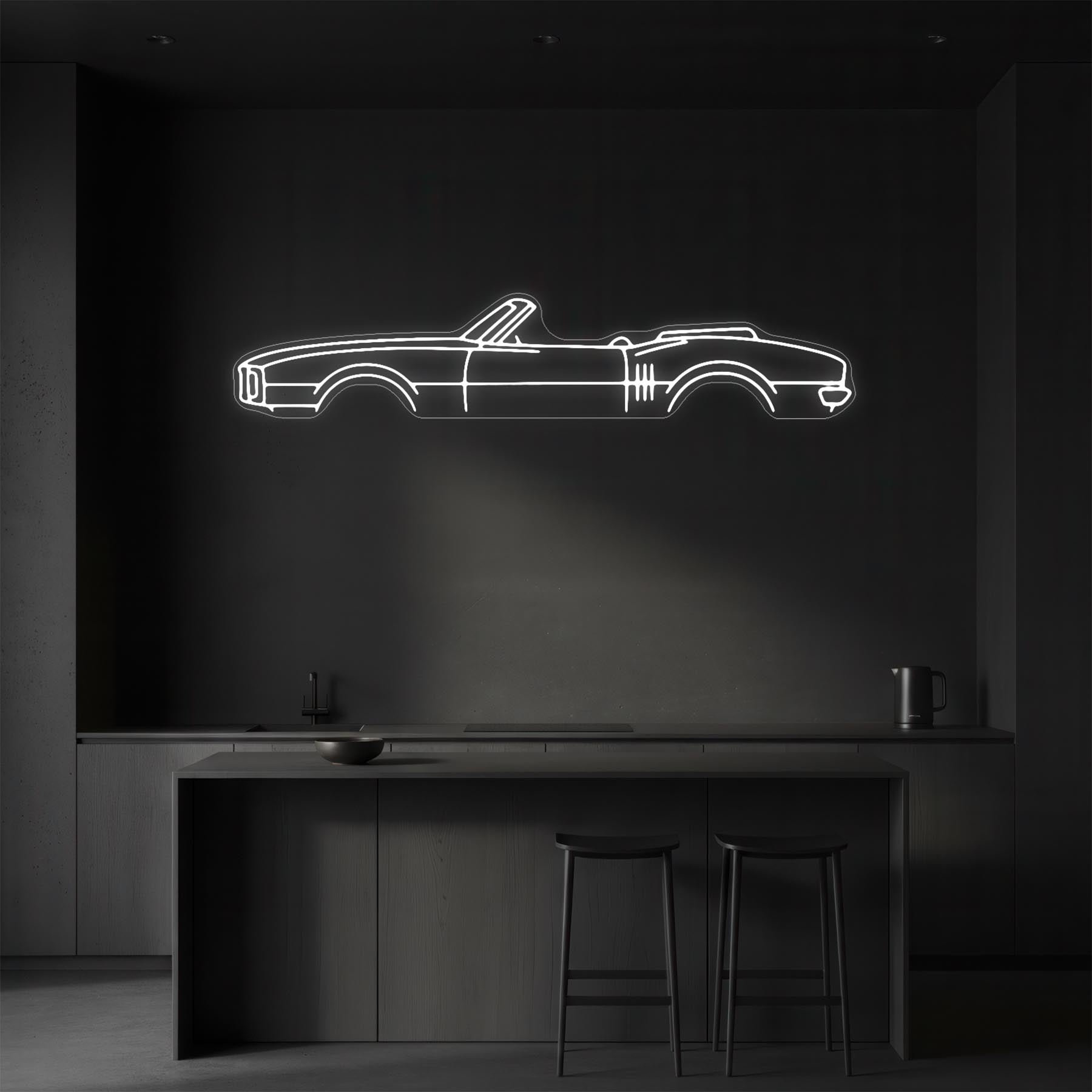 Firebird Cabrio 1968 Neon Silhouette