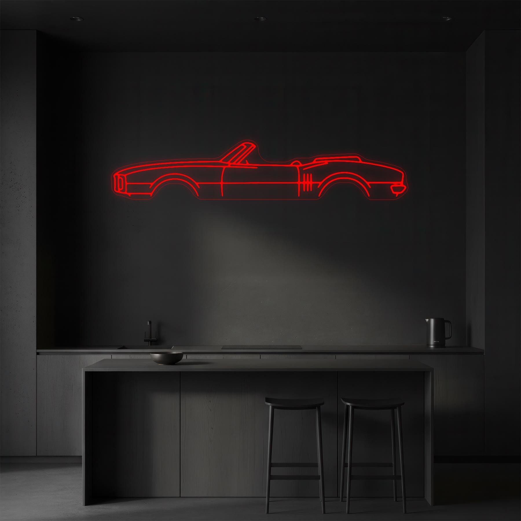 Firebird Cabrio 1968 Neon Silhouette