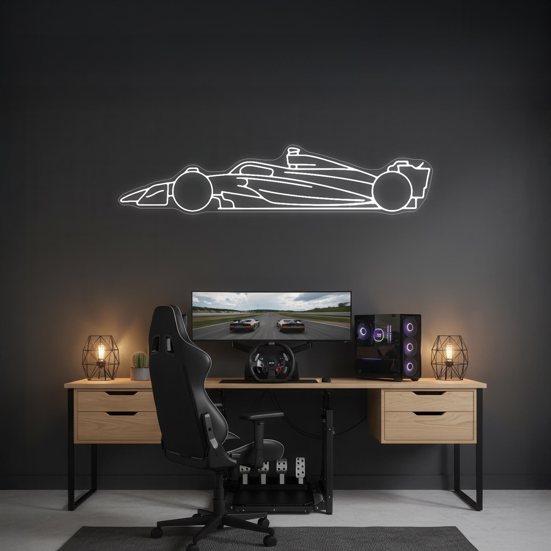 Formula F1 2025 Neon Silhouette