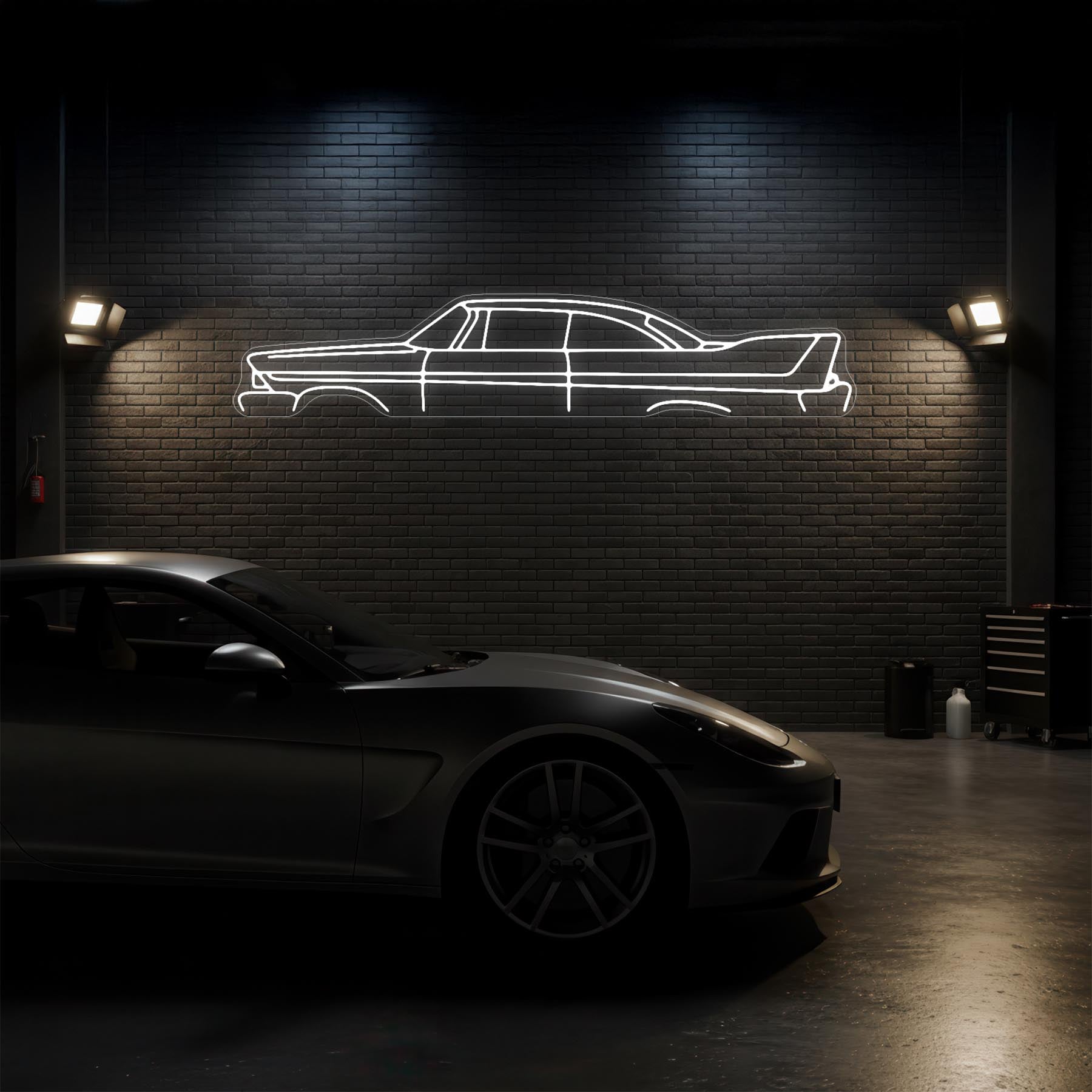 Fury 1958 Neon Silhouette