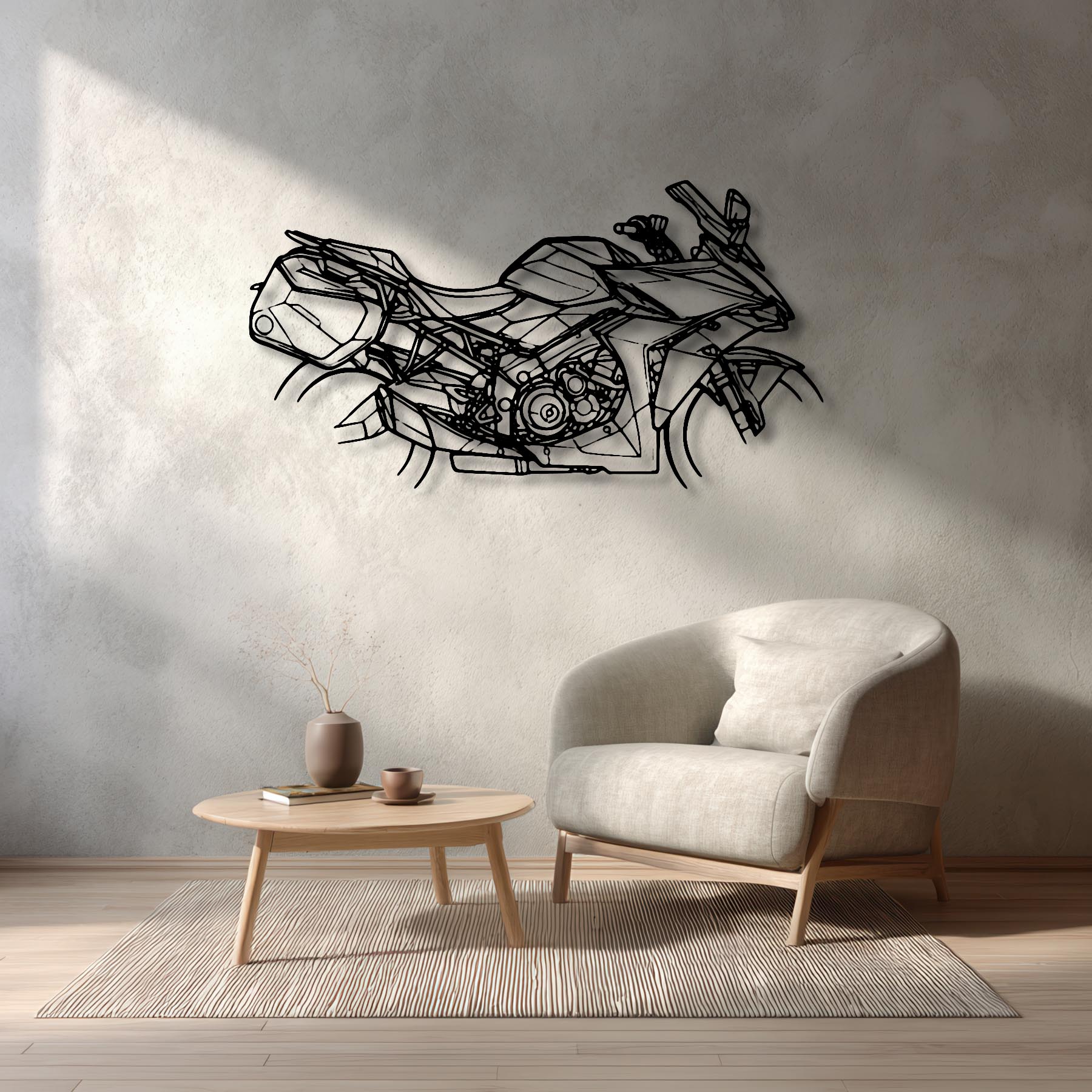 GSX S1000GT Travel Silhouette Metal Wall Art
